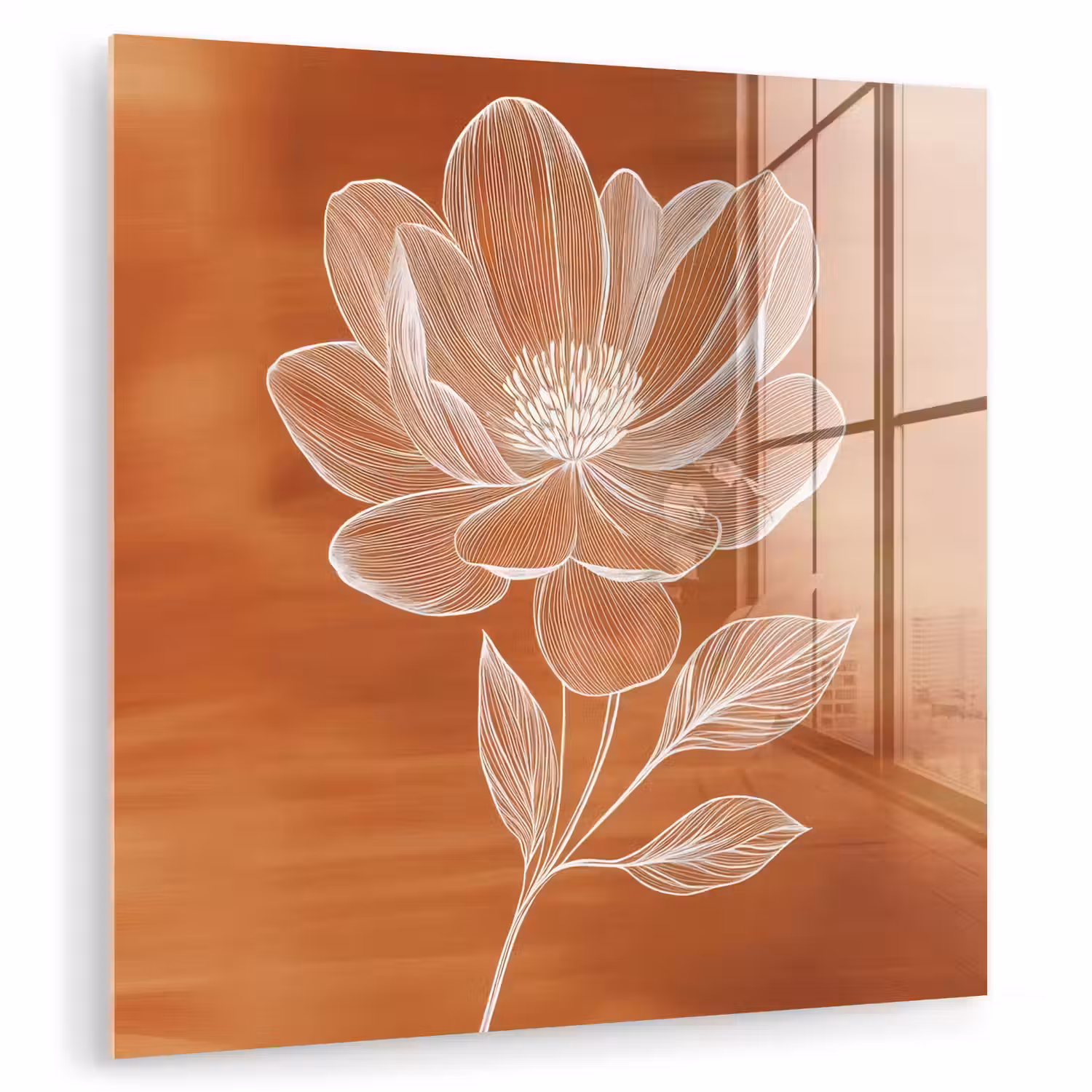 Bloem - Minimalistisch - Wit plexiglas 5mm klein -zzzproduct_nieuw