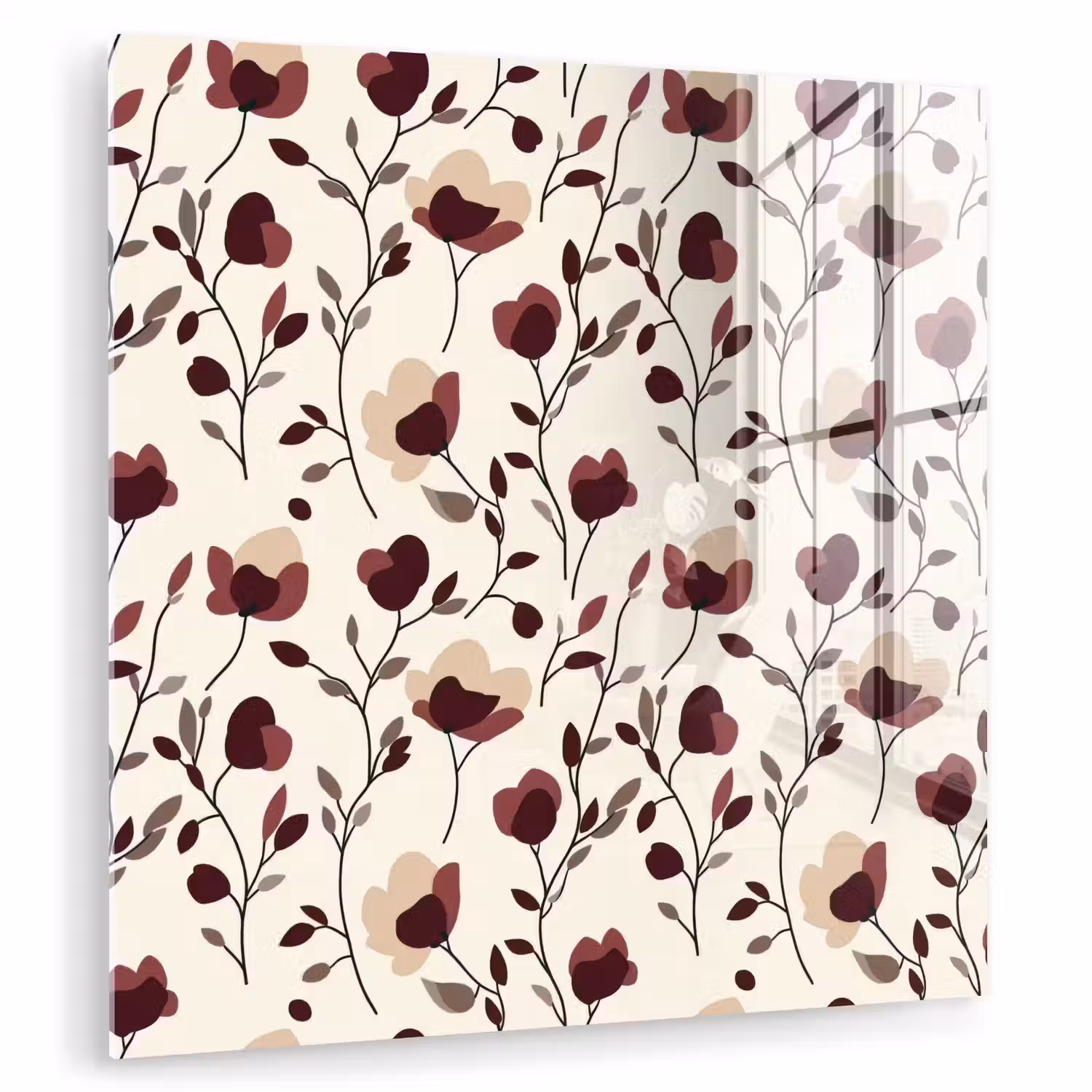 Bloemen - Botanisch - Bordeaux plexiglas 5mm klein 11 -zzzproduct_nieuw