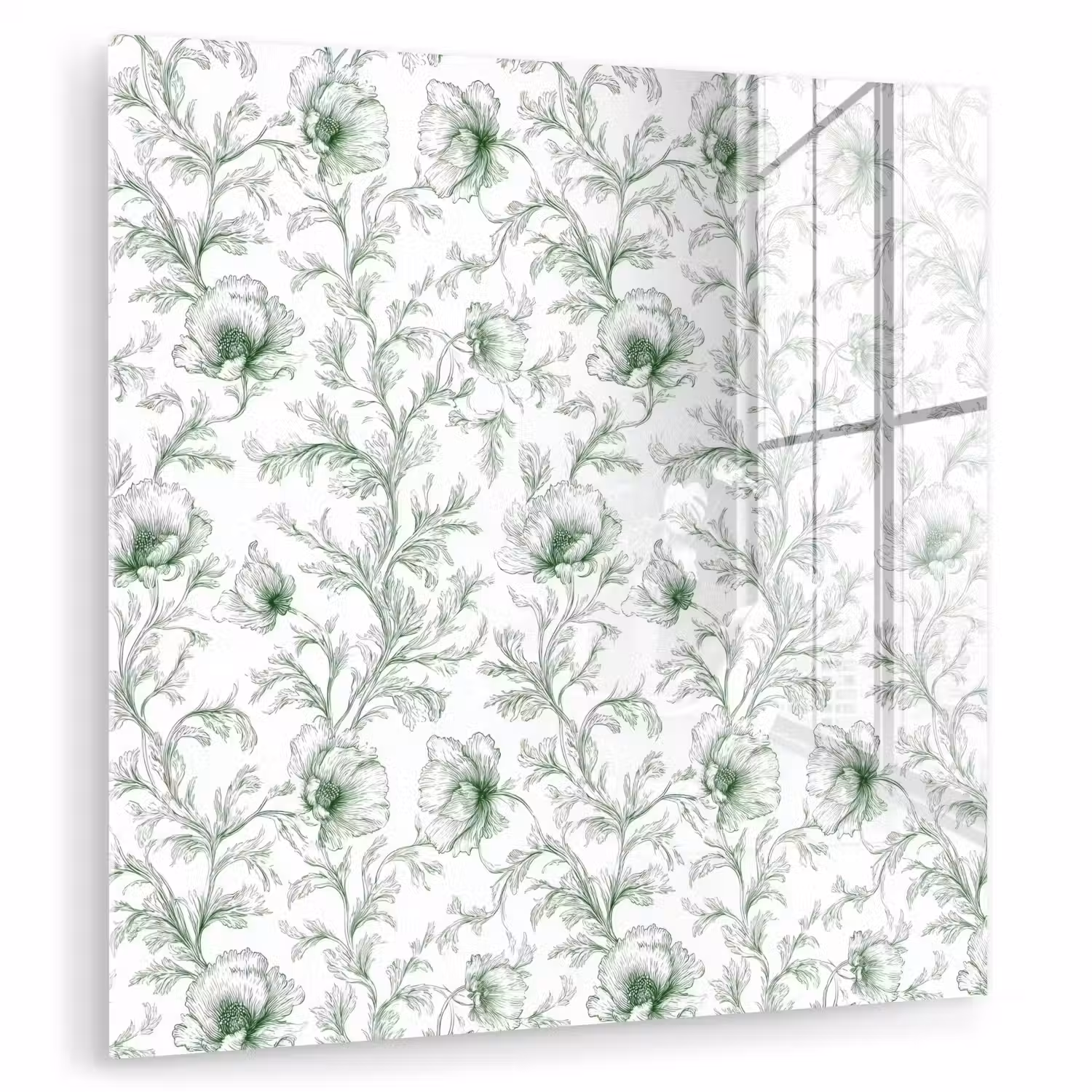Bloemen - Getekend - Groen plexiglas 5mm klein 11 -zzzproduct_nieuw