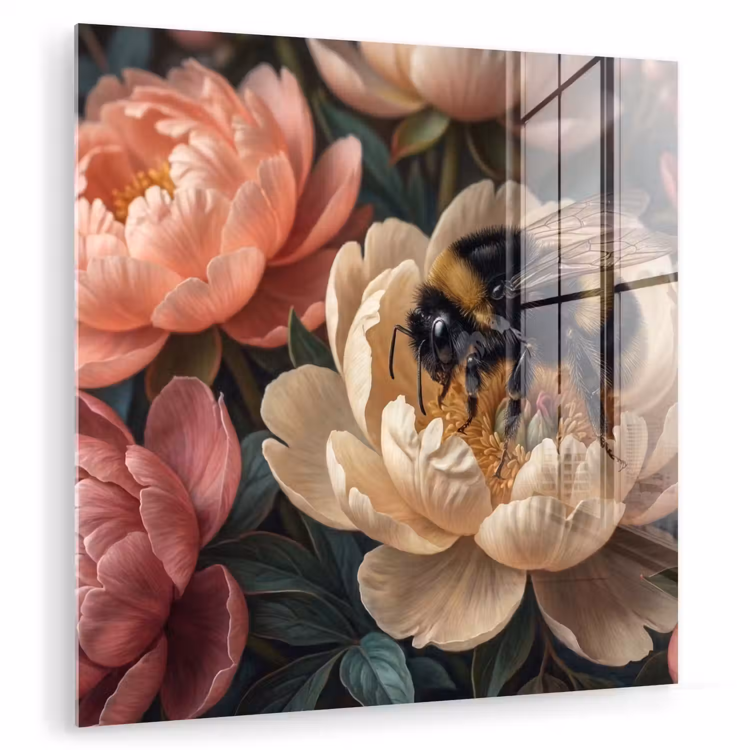 Bloemen - Insect - Natuur - Roze plexiglas 5mm klein -zzzproduct_nieuw