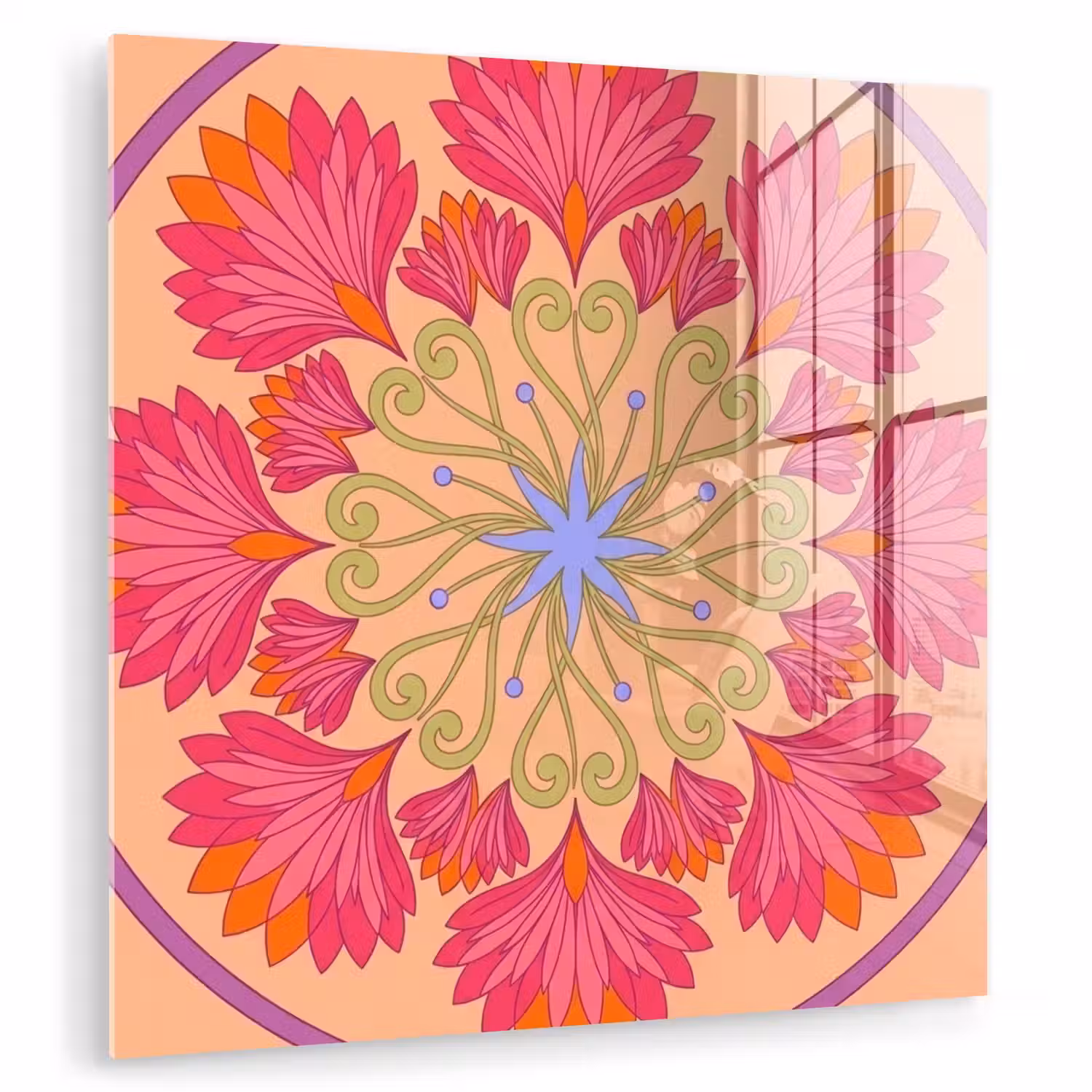 Bloemen - Patroon - Abstract - Roze - Decoratief plexiglas 5mm klein -zzzproduct_nieuw
