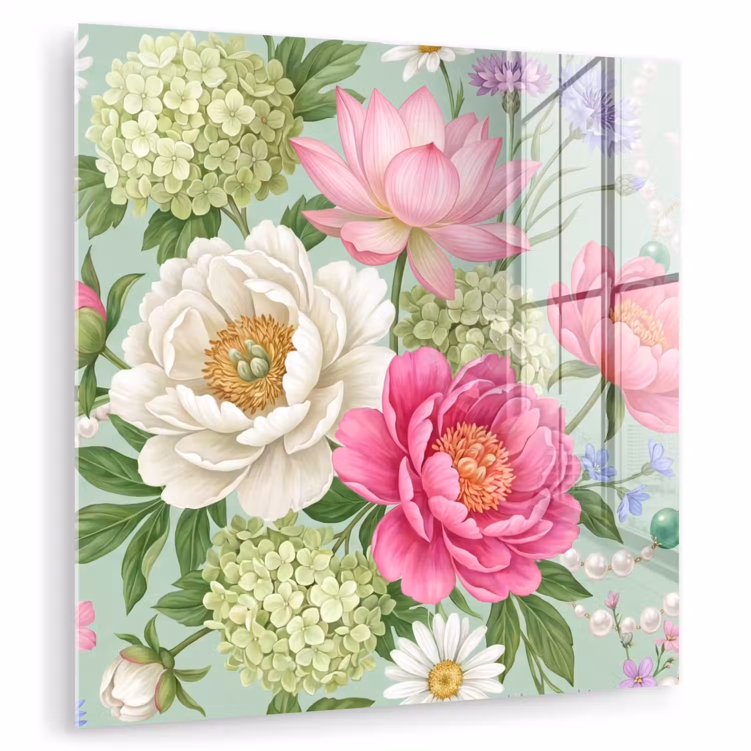 Bloemen - Patroon - Botanisch - Groen plexiglas 5mm klein -zzzproduct_nieuw