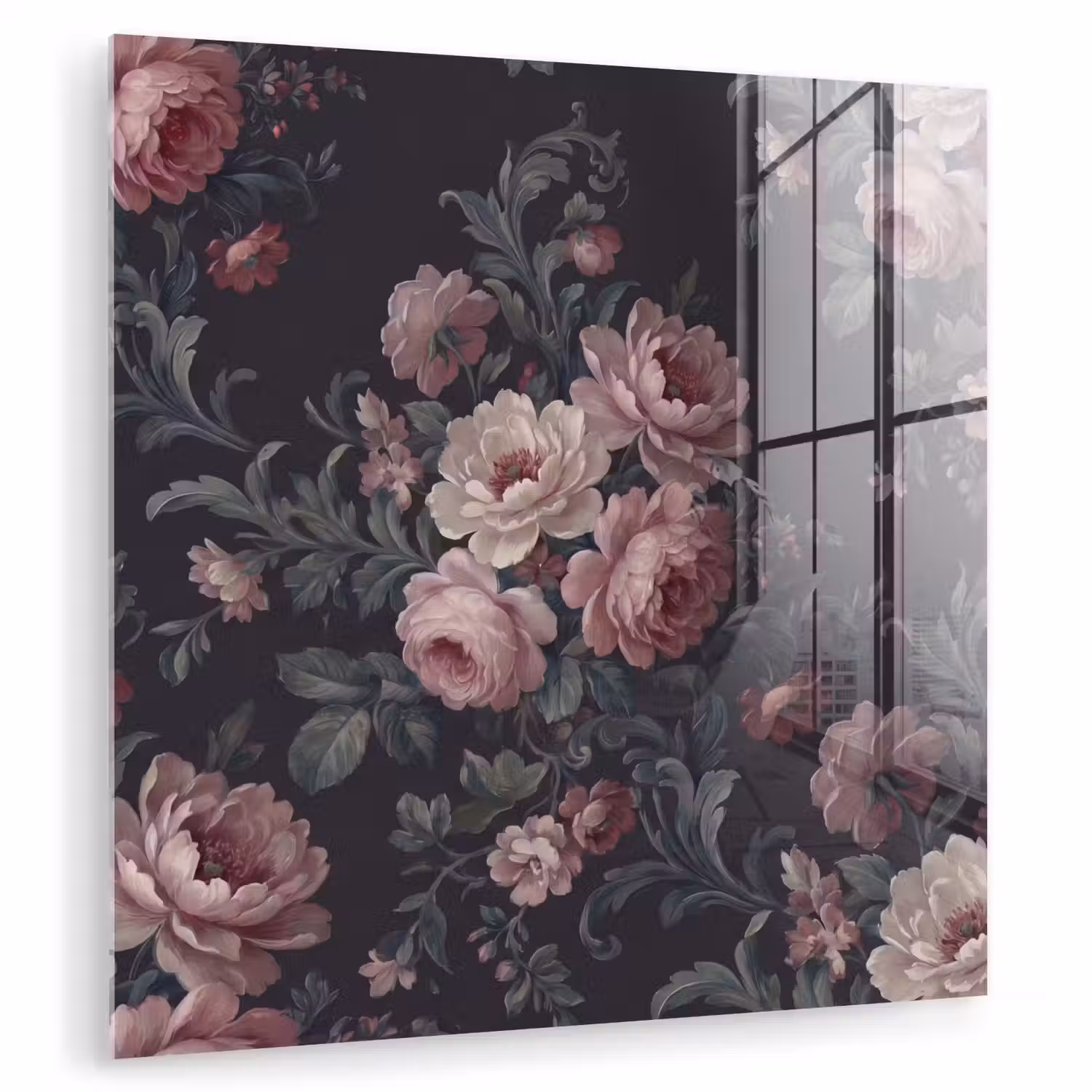 Bloemen - Patroon - Sierlijk - Roze - Donker plexiglas 5mm klein -zzzproduct_nieuw