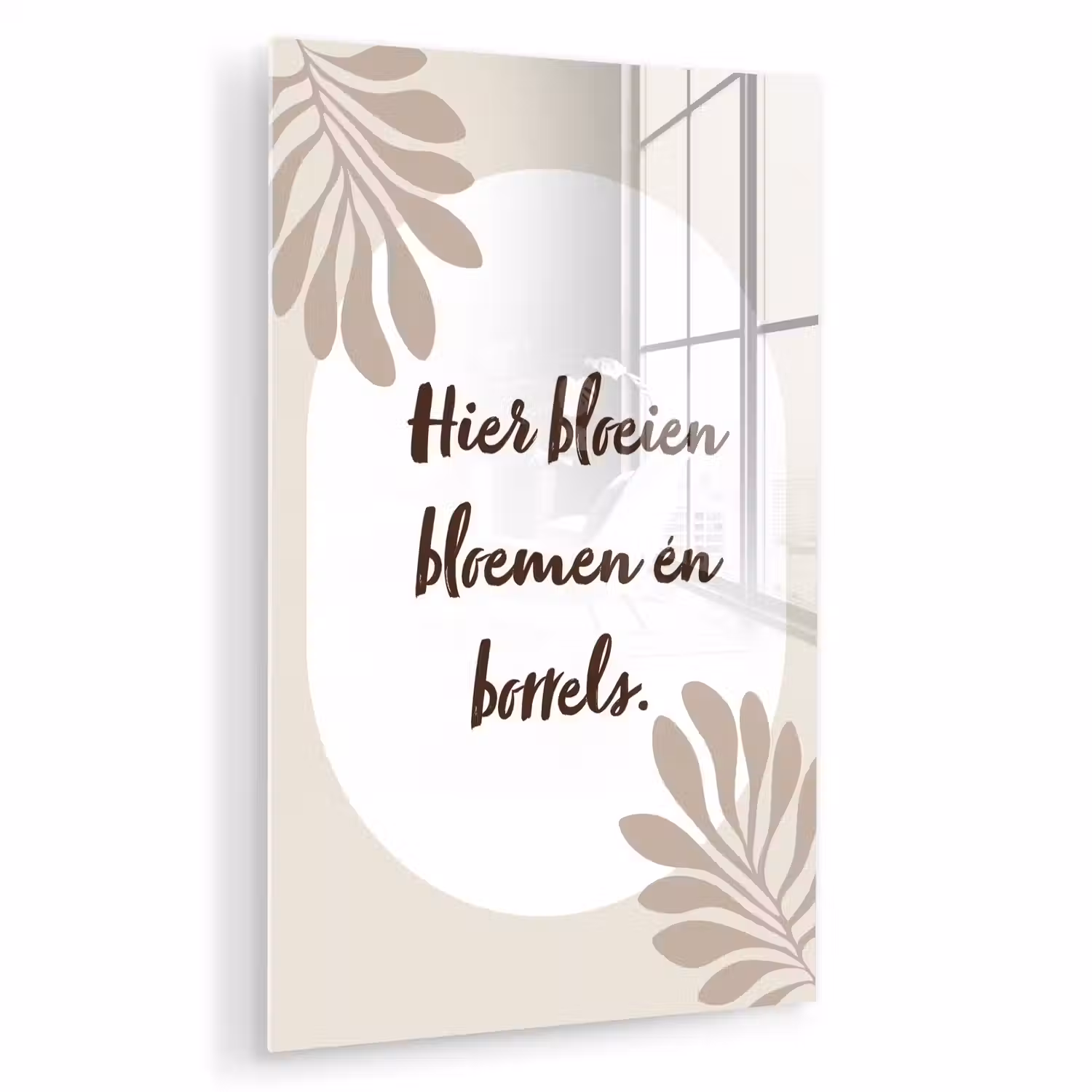 Bloemen - Quote - Zomer - Beige plexiglas 5mm klein -zzzproduct_nieuw