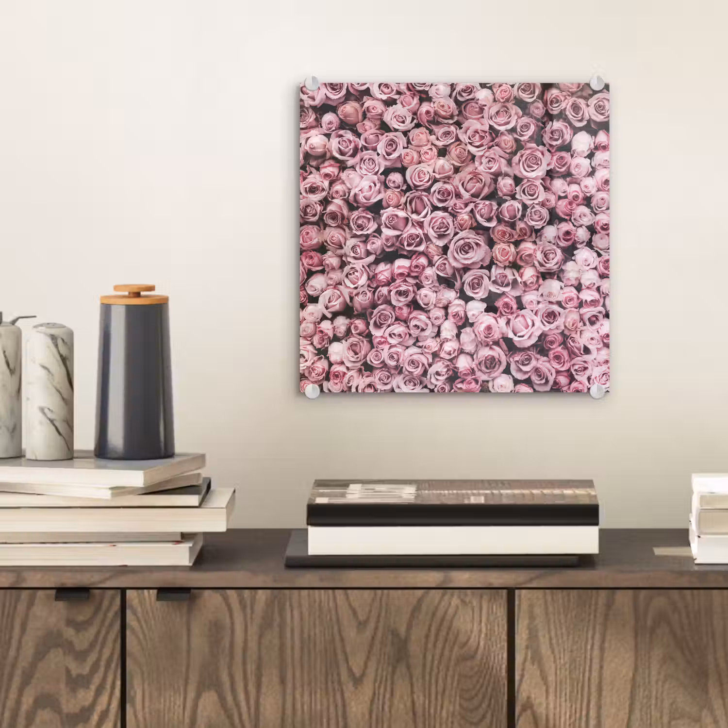 Bloemen - Rozen - Natuur - Roze - Botanisch plexiglas 5mm klein -sfeer1
