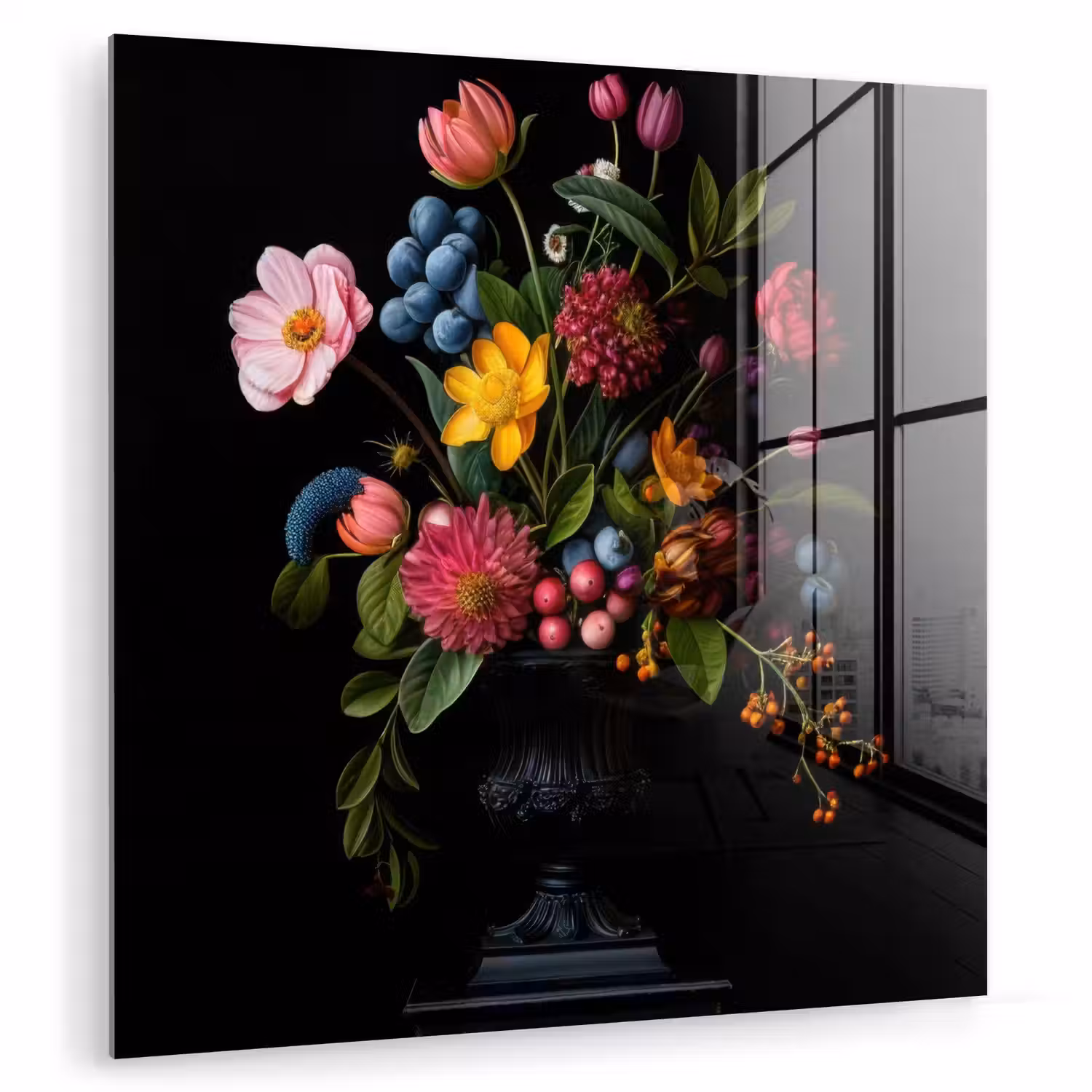 Bloemen - Vrolijk - Vaas plexiglas 5mm klein -zzzproduct_nieuw