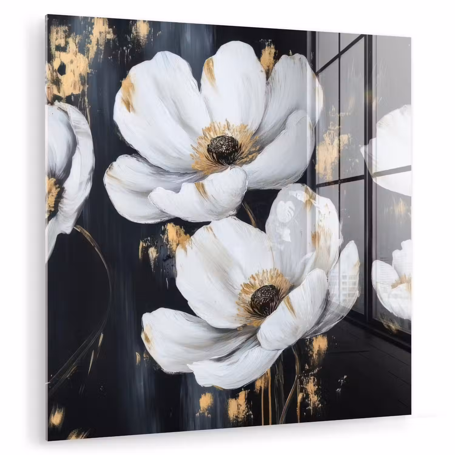 Bloemen - Wit - Abstract plexiglas 5mm klein -zzzproduct_nieuw