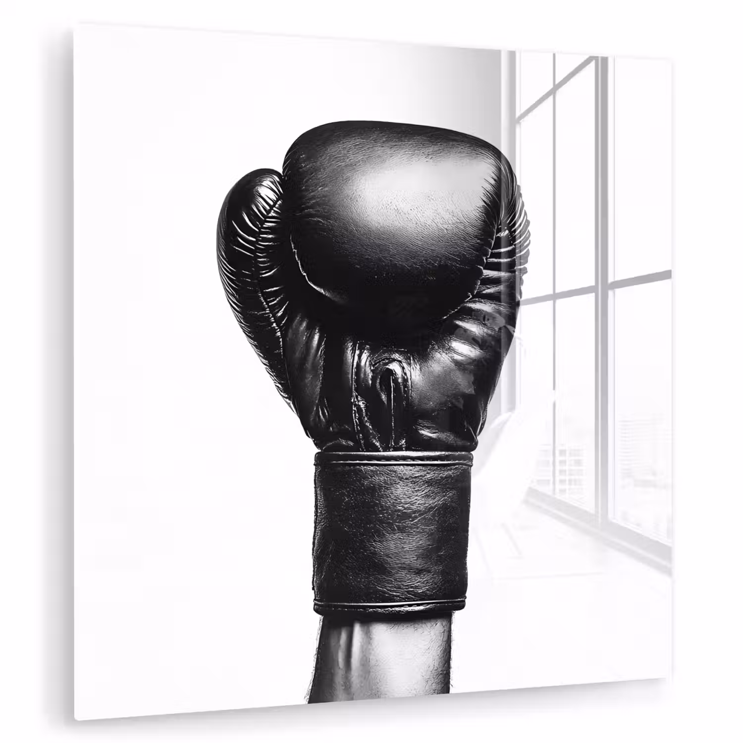 Bokshandschoen - Zwart - Hand plexiglas 5mm klein -zzzproduct_nieuw