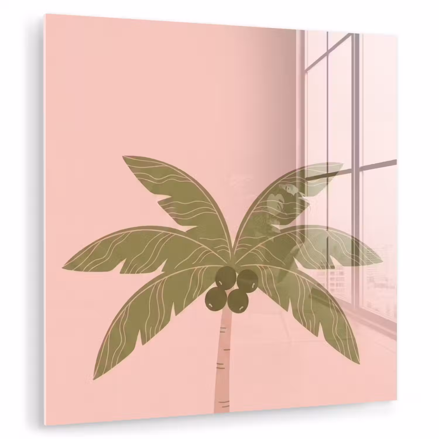 Boom - Palm - Natuur - Illustratie - Roze plexiglas 5mm klein -zzzproduct_nieuw