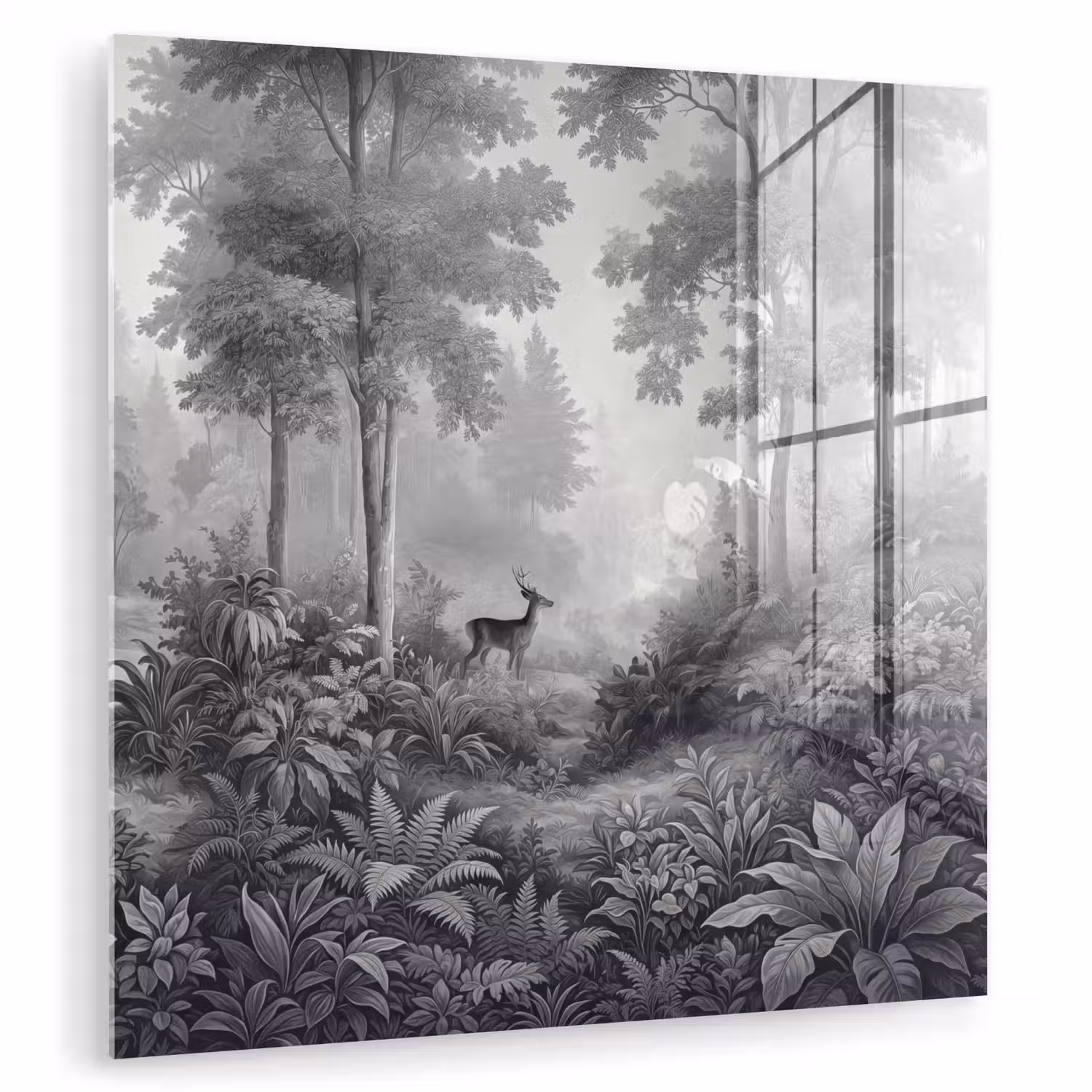 Bos - Hert - Zwart - Wit plexiglas 5mm klein -zzzproduct_nieuw