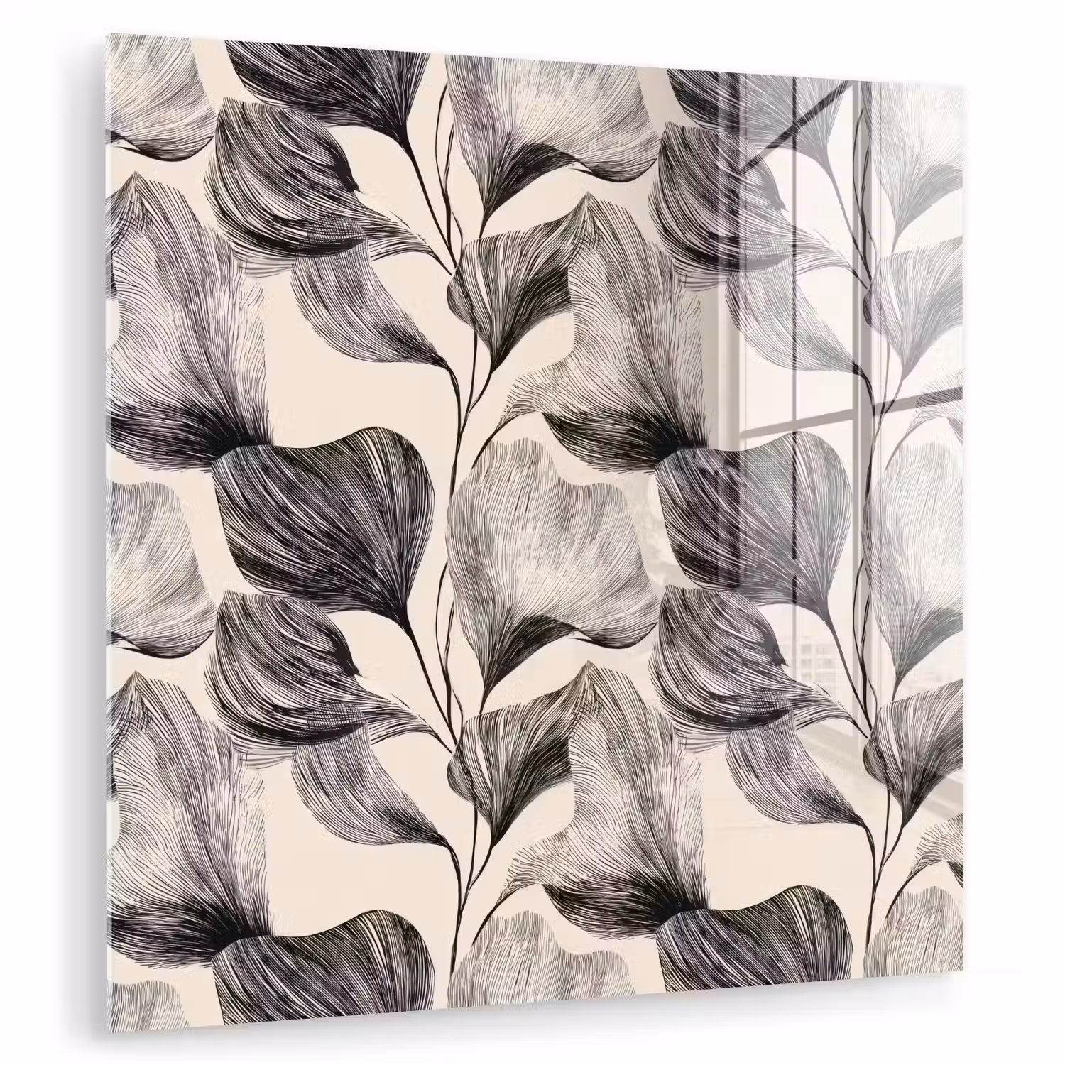 Botanisch - Bladeren - Zwart plexiglas 5mm klein 11 -zzzproduct_nieuw