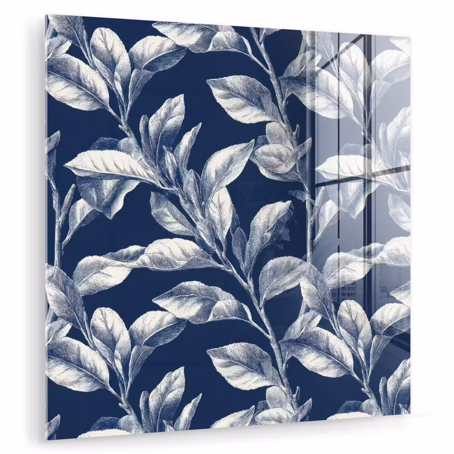 Botanisch - Patroon - Blauw plexiglas 5mm klein 11 -zzzproduct_nieuw