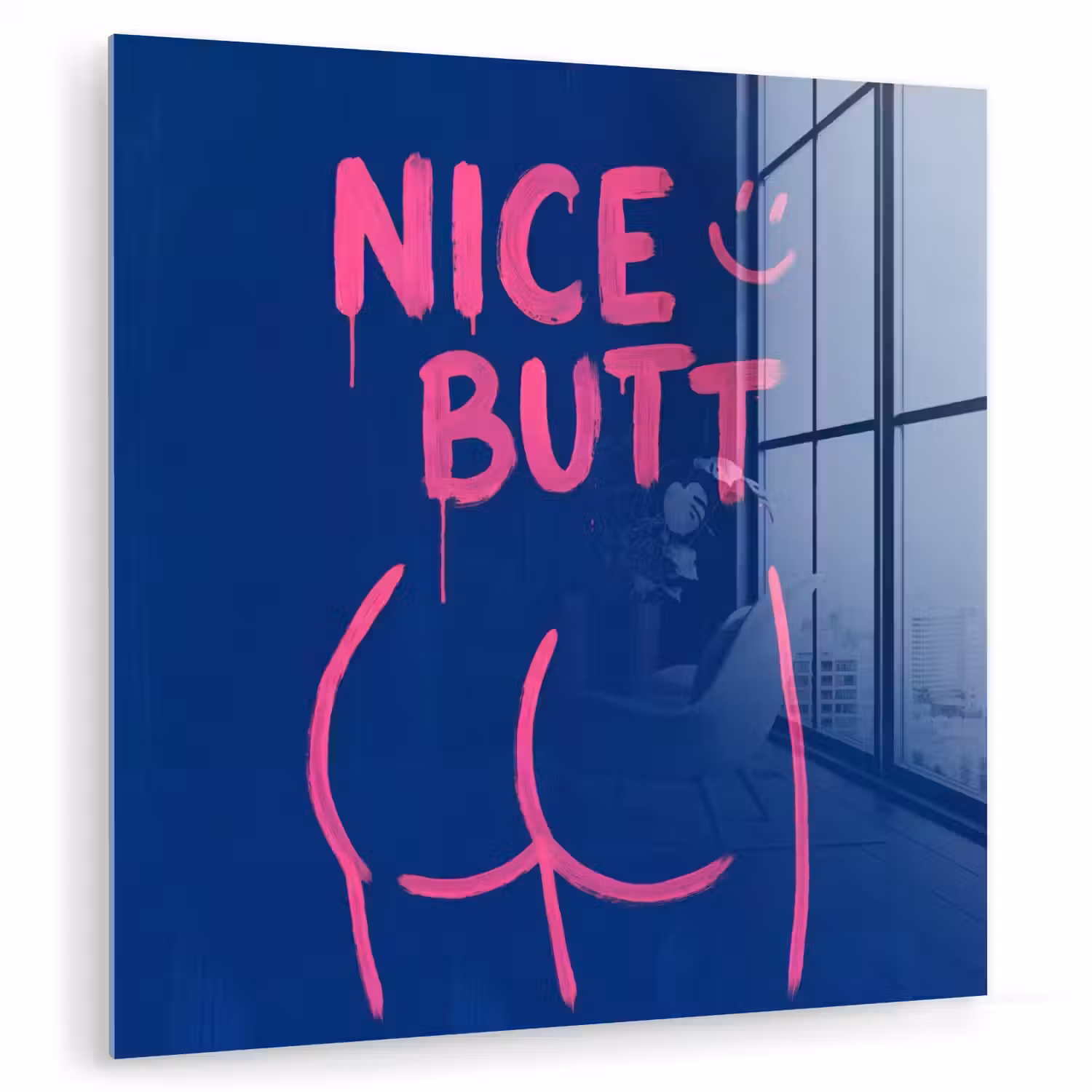 Brutaal - Grappig - Blauw plexiglas 5mm klein -zzzproduct_nieuw