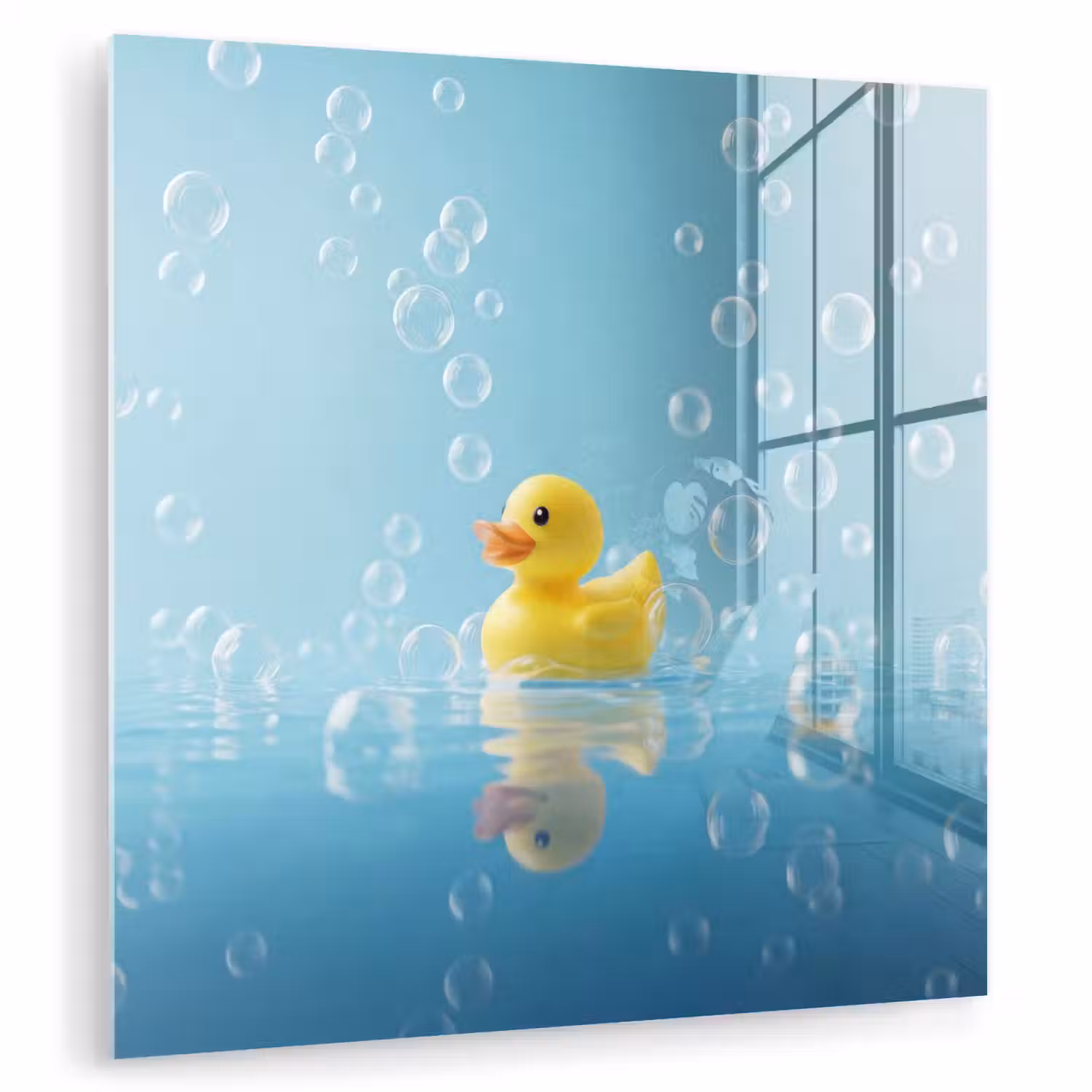 Bubbels - Badeend - Geel plexiglas 5mm klein -zzzproduct_nieuw