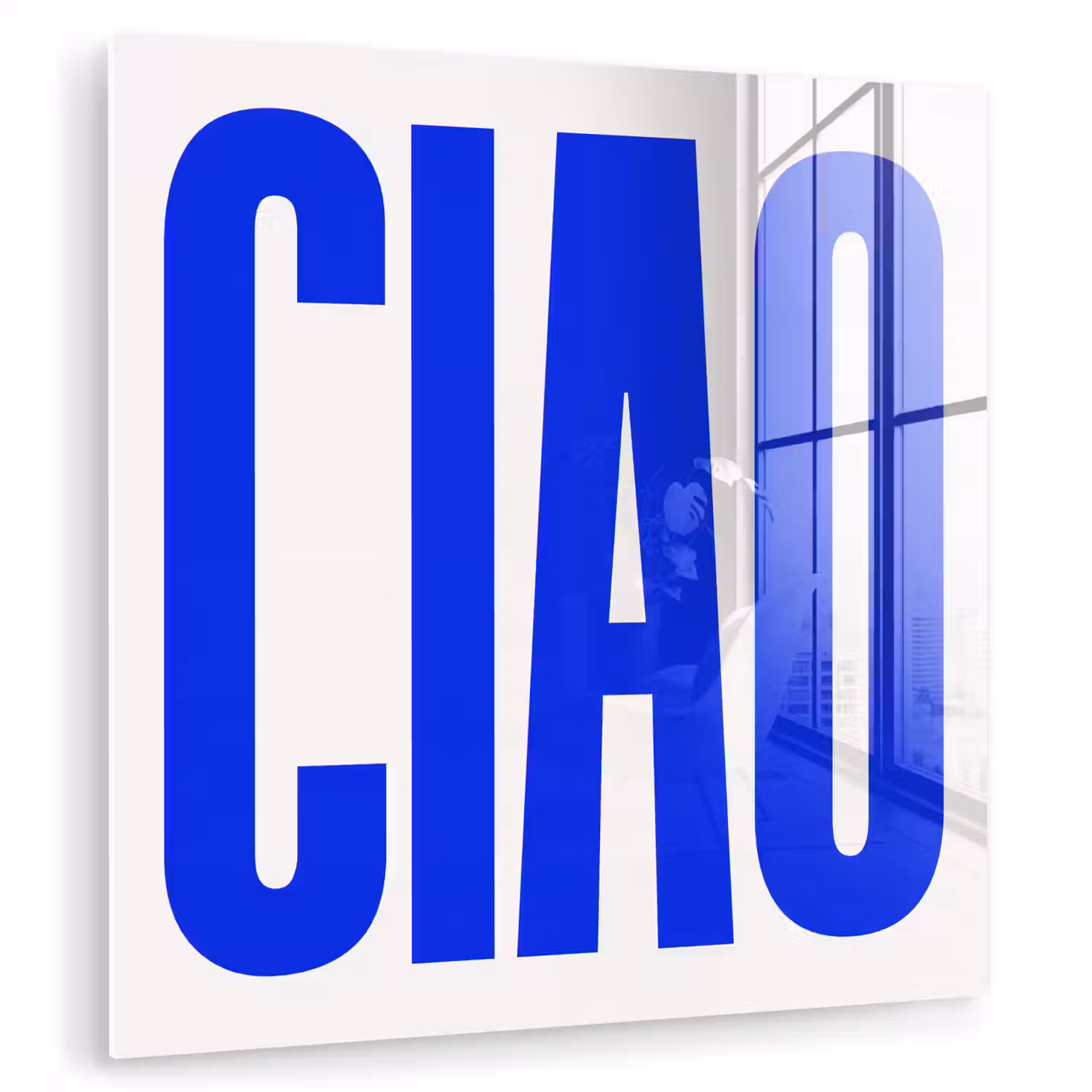 Ciao - Hoofdletters - Blauw - Minimalistisch plexiglas 5mm klein -zzzproduct_nieuw