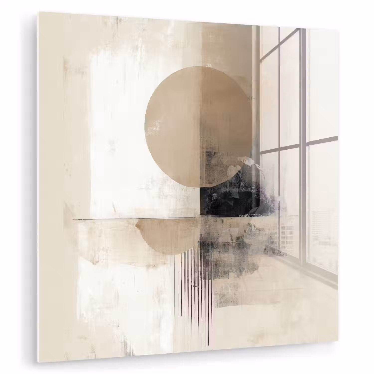 Cirkel - Compositie - Diepte - Beige plexiglas 5mm klein -zzzproduct_nieuw