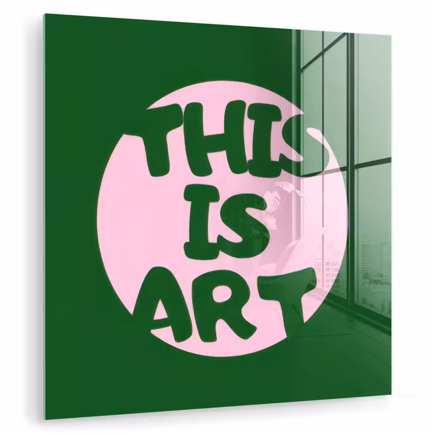 Cirkel - Roze - Tekst - Art plexiglas 5mm klein -zzzproduct_nieuw