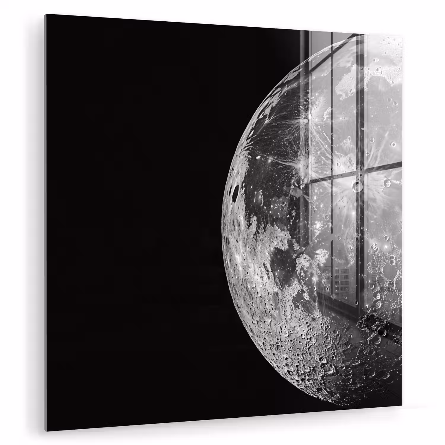 Close-up - Maan - Wit - Textuur plexiglas 5mm klein -zzzproduct_nieuw