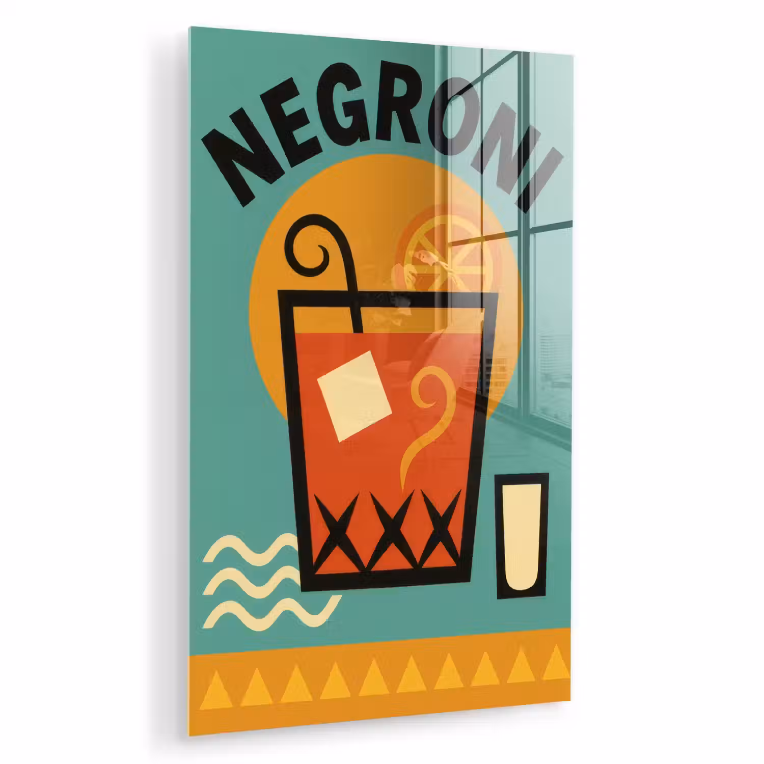 Cocktail - Negroni - Art - Sinaasappel plexiglas 5mm klein -zzzproduct_nieuw