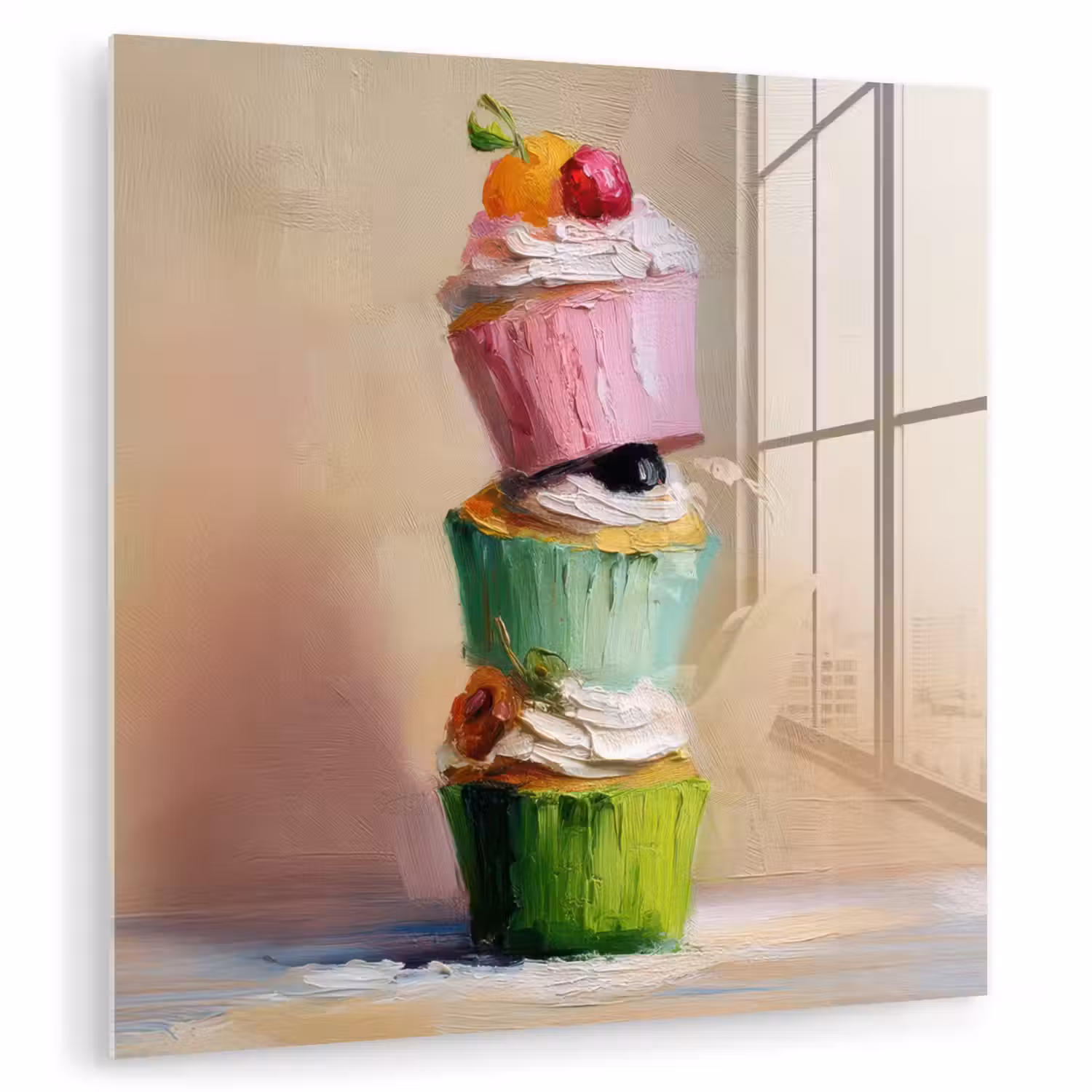 Cupcakes - Gestapeld - Kleurrijk - Fruit plexiglas 5mm klein -zzzproduct_nieuw