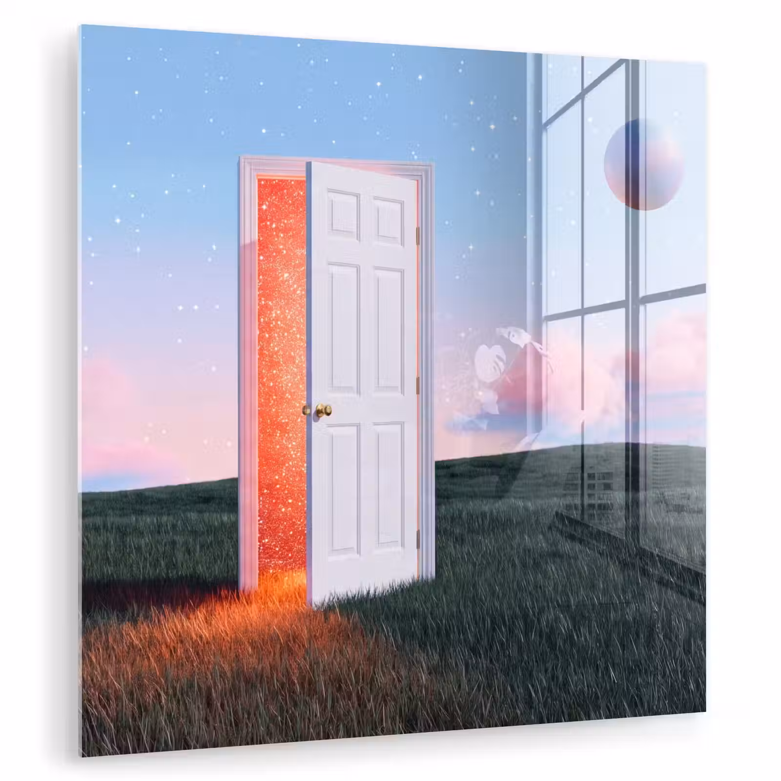 Glas schilderij - Deur - Fantasie - Ruimte - Deur - Fantasie - Ruimte plexiglas 5mm klein