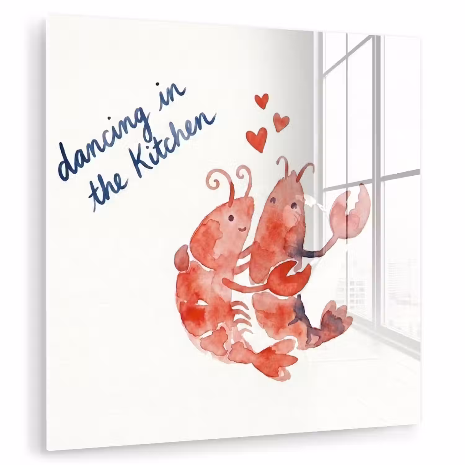 Dier - Dans - Liefde - Waterverf - Rood plexiglas 5mm klein -zzzproduct_nieuw