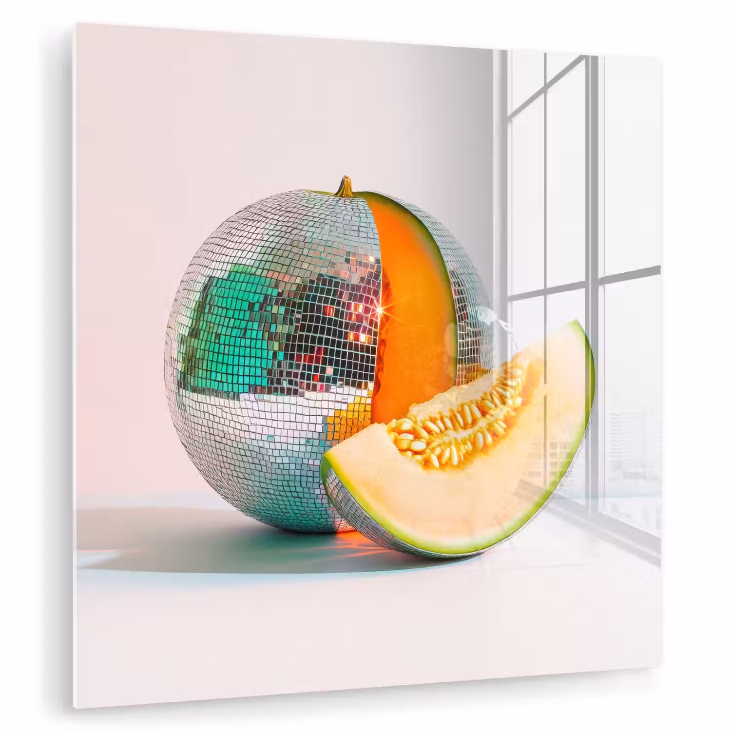 Disco - Discobal - Meloen - Pastel plexiglas 5mm klein -zzzproduct_nieuw
