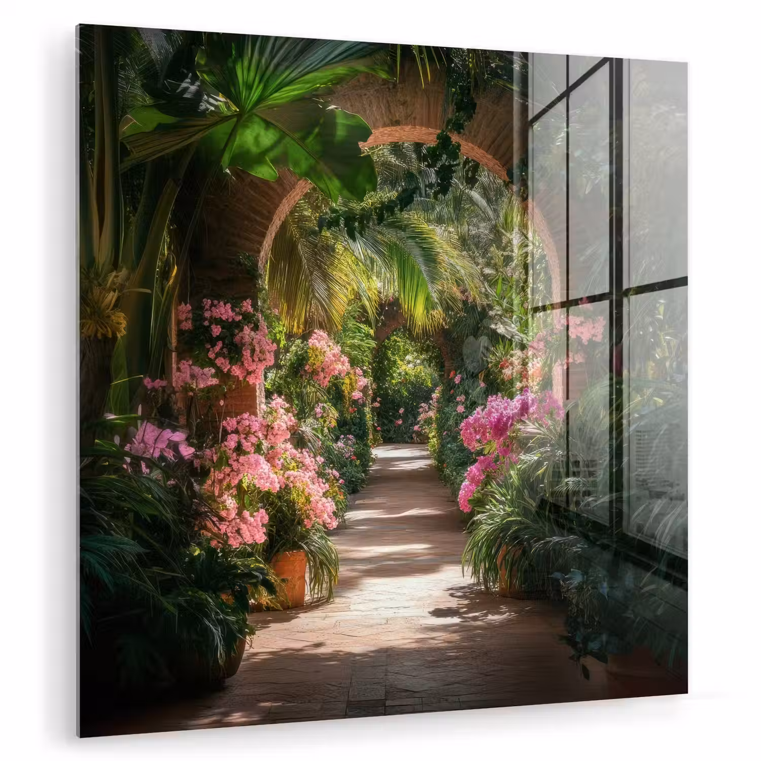 Doorkijk - Tropisch - Bloemen - Natuur plexiglas 5mm klein -zzzproduct_nieuw
