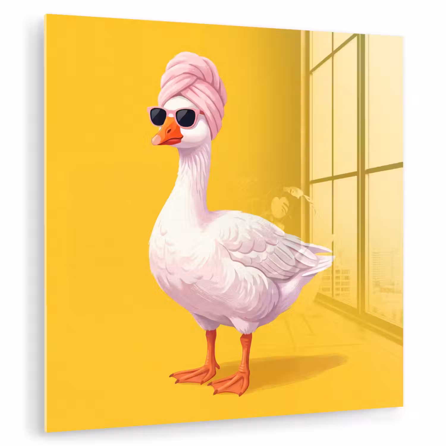Eend - Zonnebril - Geel plexiglas 5mm klein -zzzproduct_nieuw