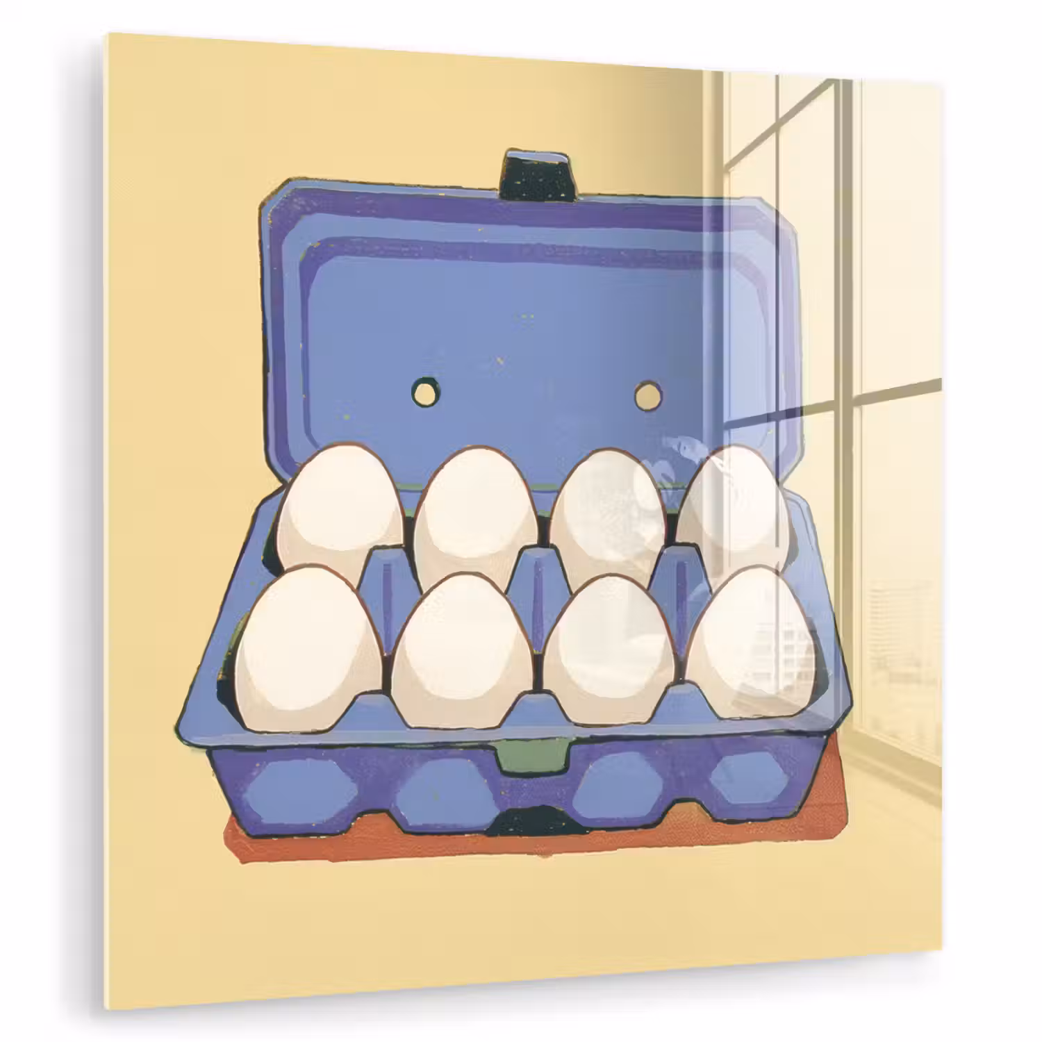 Eieren - Doos - Minimalistisch - Blauw plexiglas 5mm klein -zzzproduct_nieuw