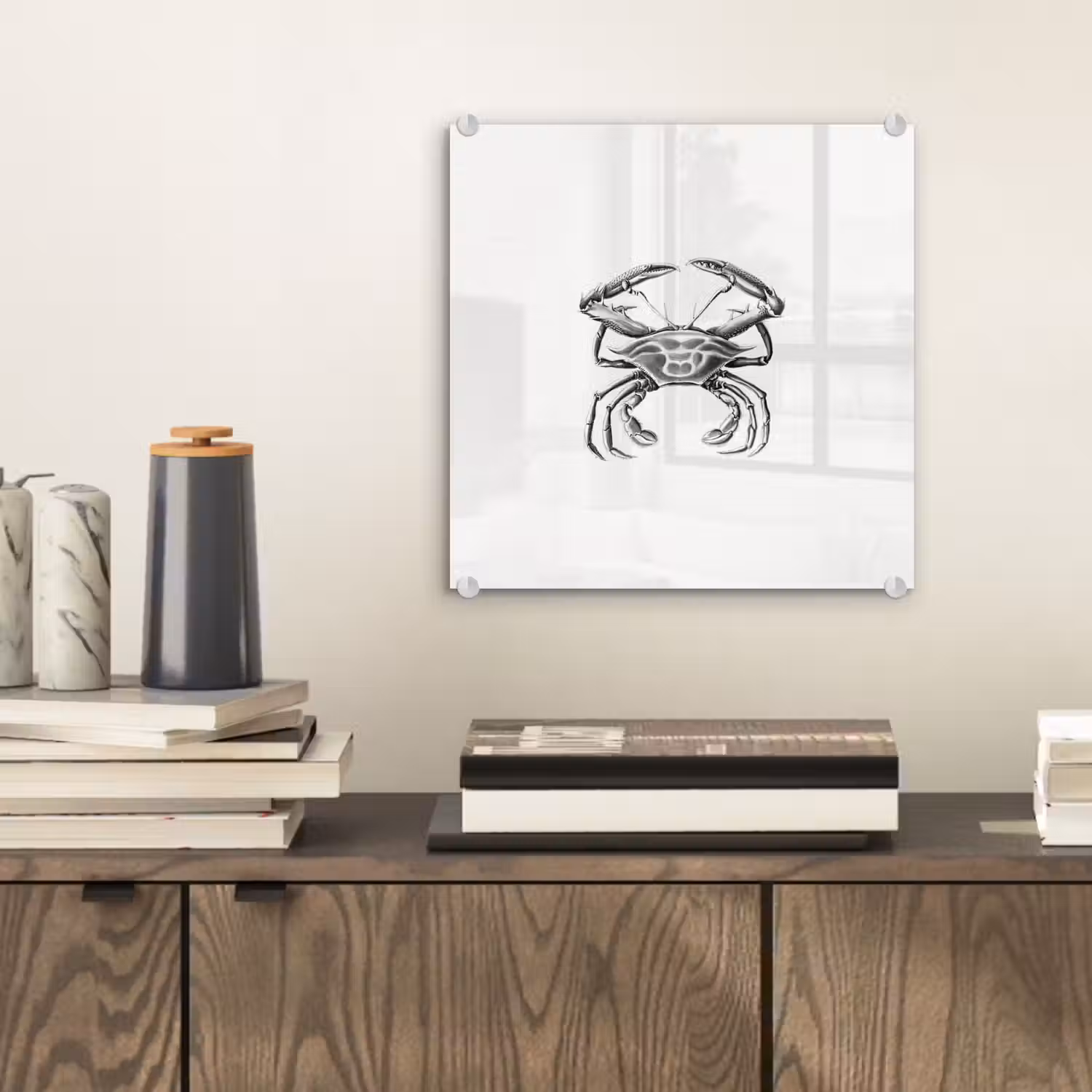 Ernst Haeckel - Vintage - Kunst - Krab plexiglas 5mm klein -sfeer1