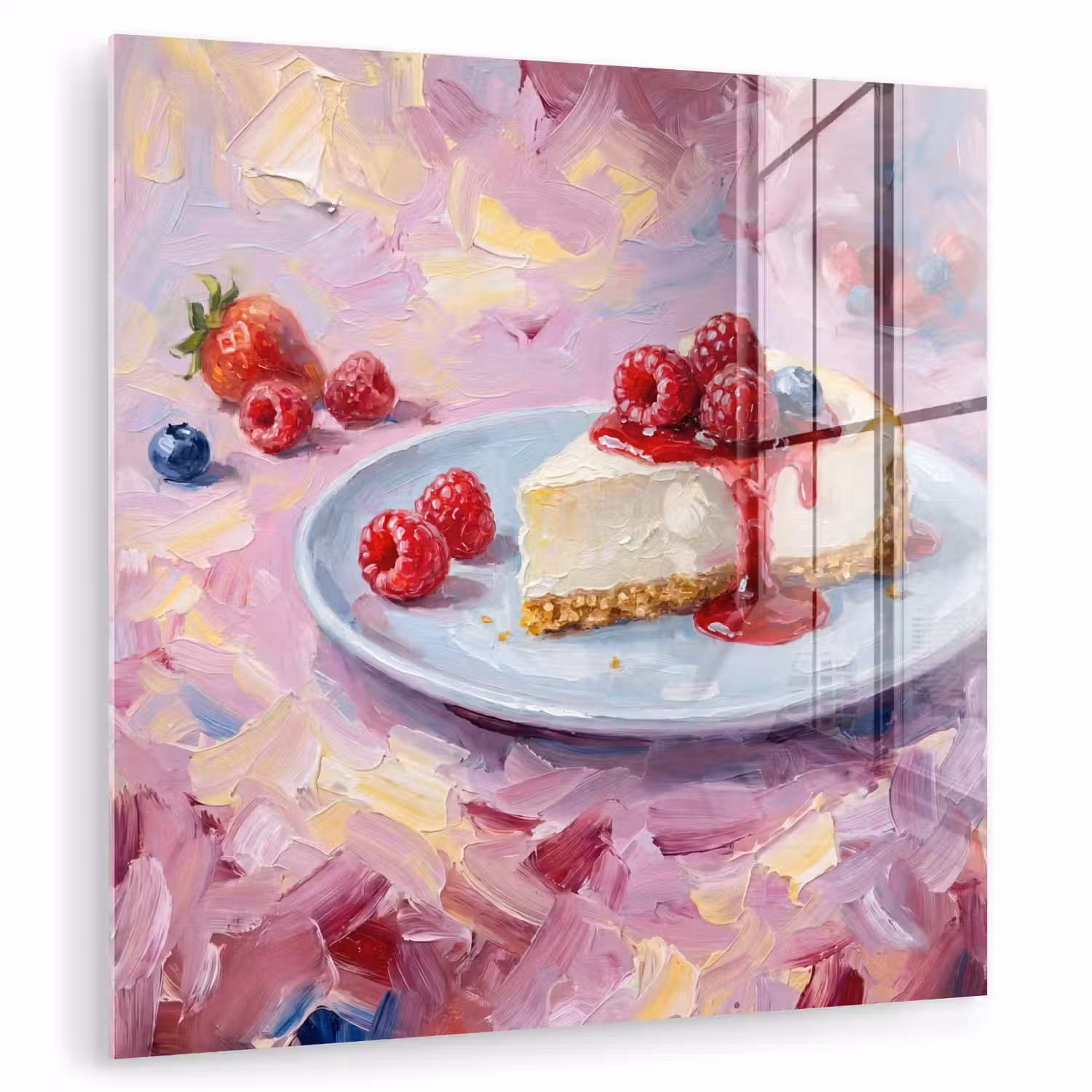 Eten - Cheesecake - Bessen - Abstract - Roze plexiglas 5mm klein -zzzproduct_nieuw