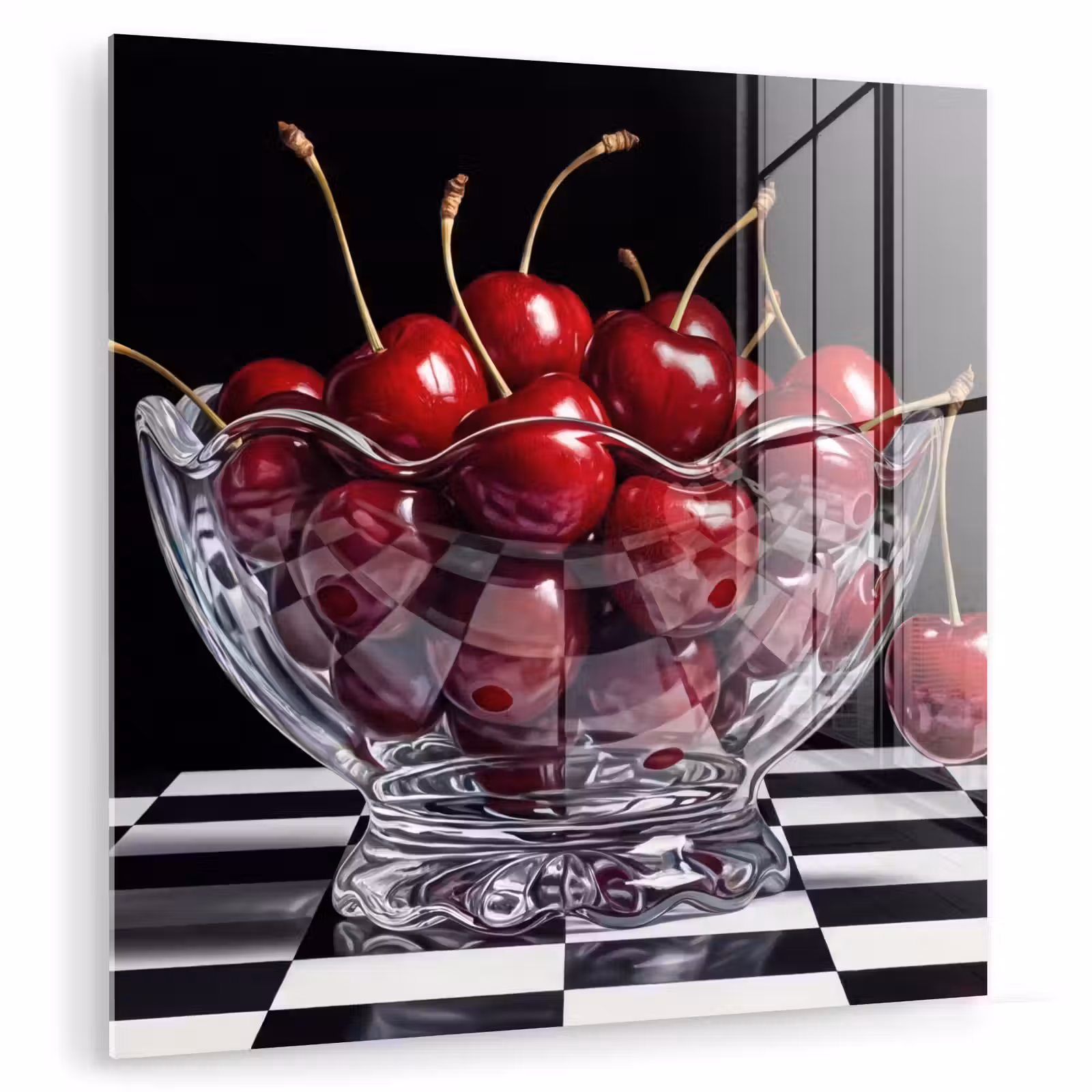 Glas schilderij - Eten - Kersen - Rood - Eten - Kersen - Rood plexiglas 5mm klein