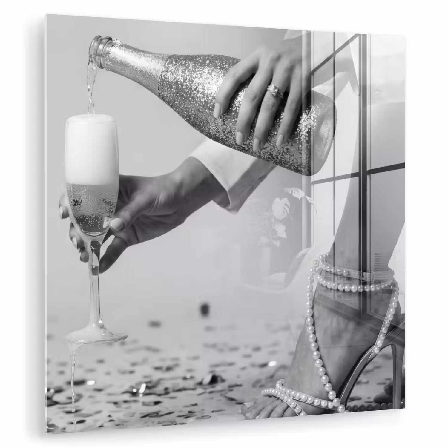 Feestelijk - Champagne - Discobal plexiglas 5mm klein -zzzproduct_nieuw