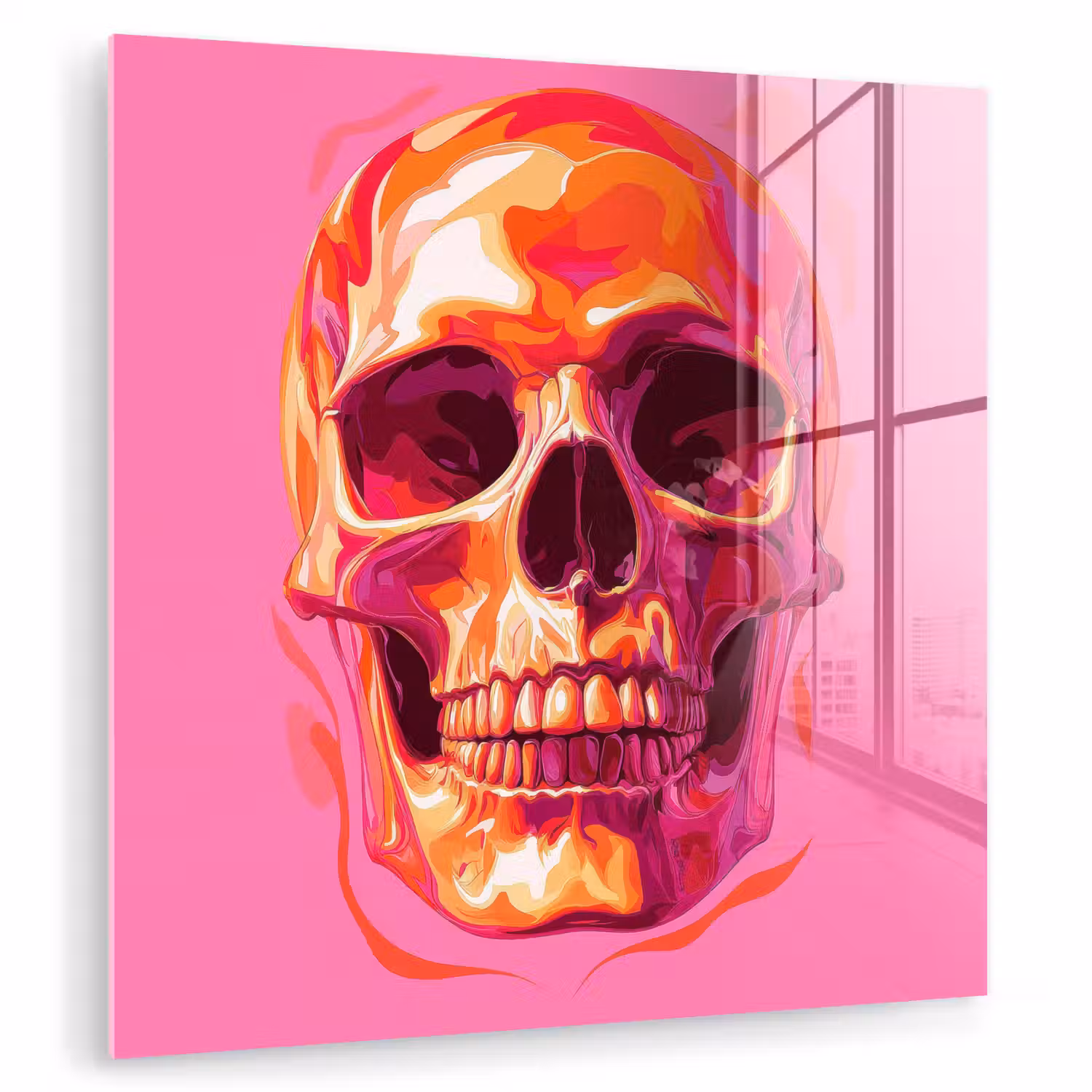 Felroze - Tanden - Schedel plexiglas 5mm klein -zzzproduct_nieuw