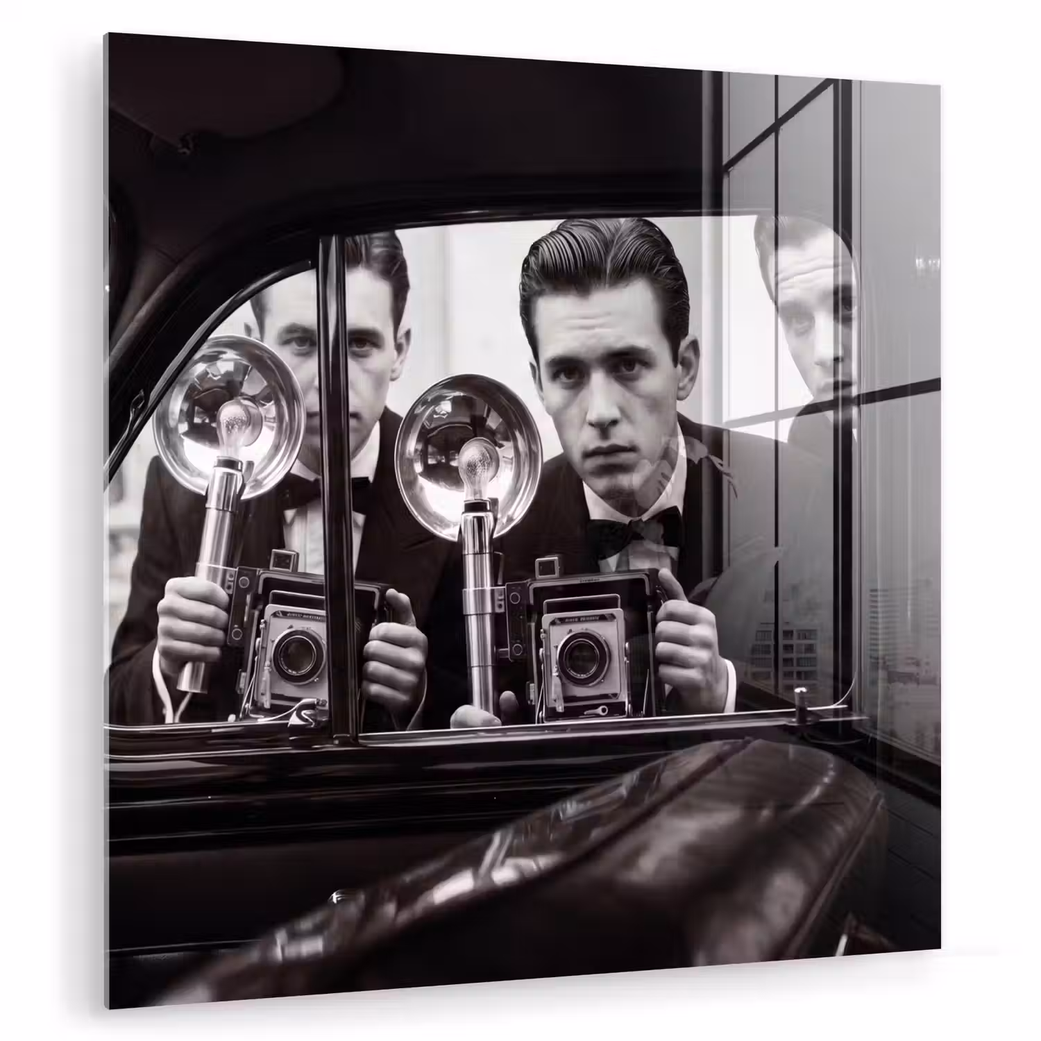 Fotograaf - Camera - Vintage - Journalistiek - Zwart-wit plexiglas 5mm klein -zzzproduct_nieuw