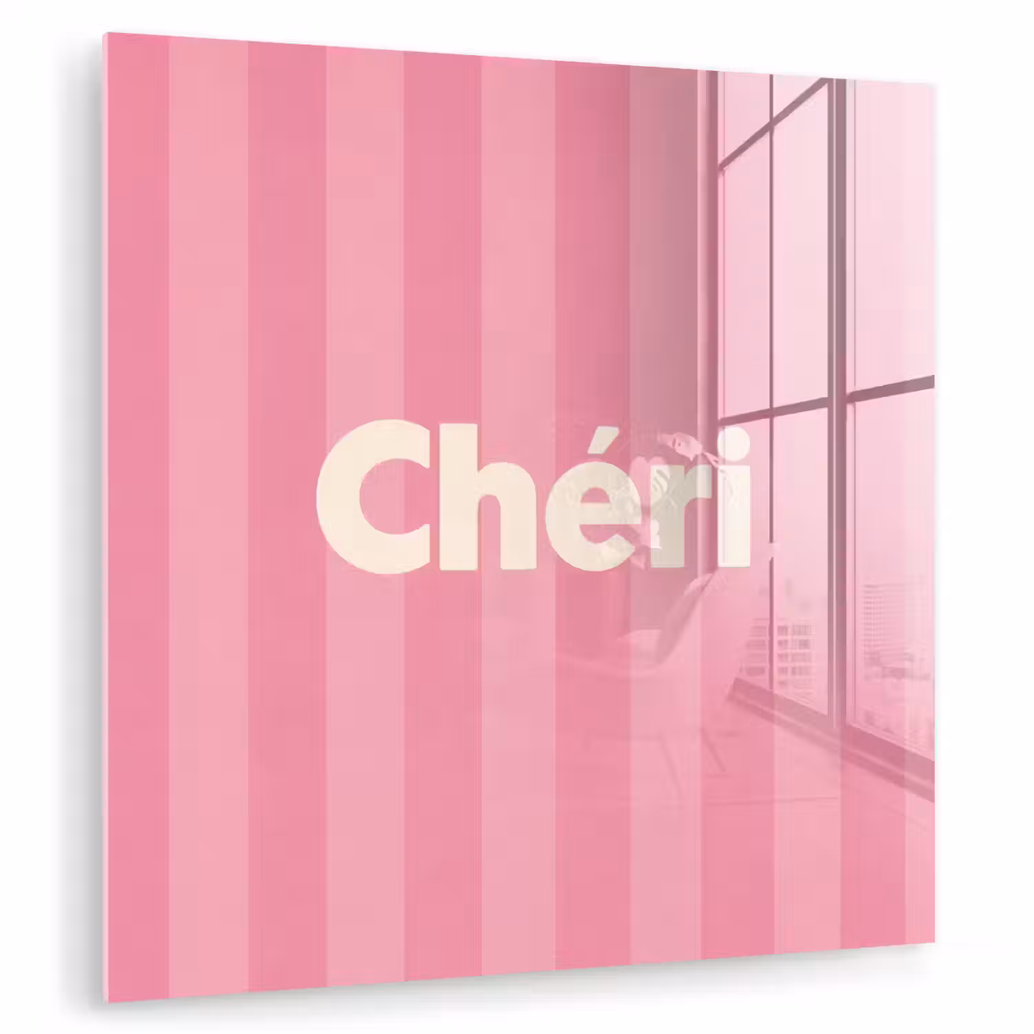 Gestreept - Roze - Chéri plexiglas 5mm klein -zzzproduct_nieuw