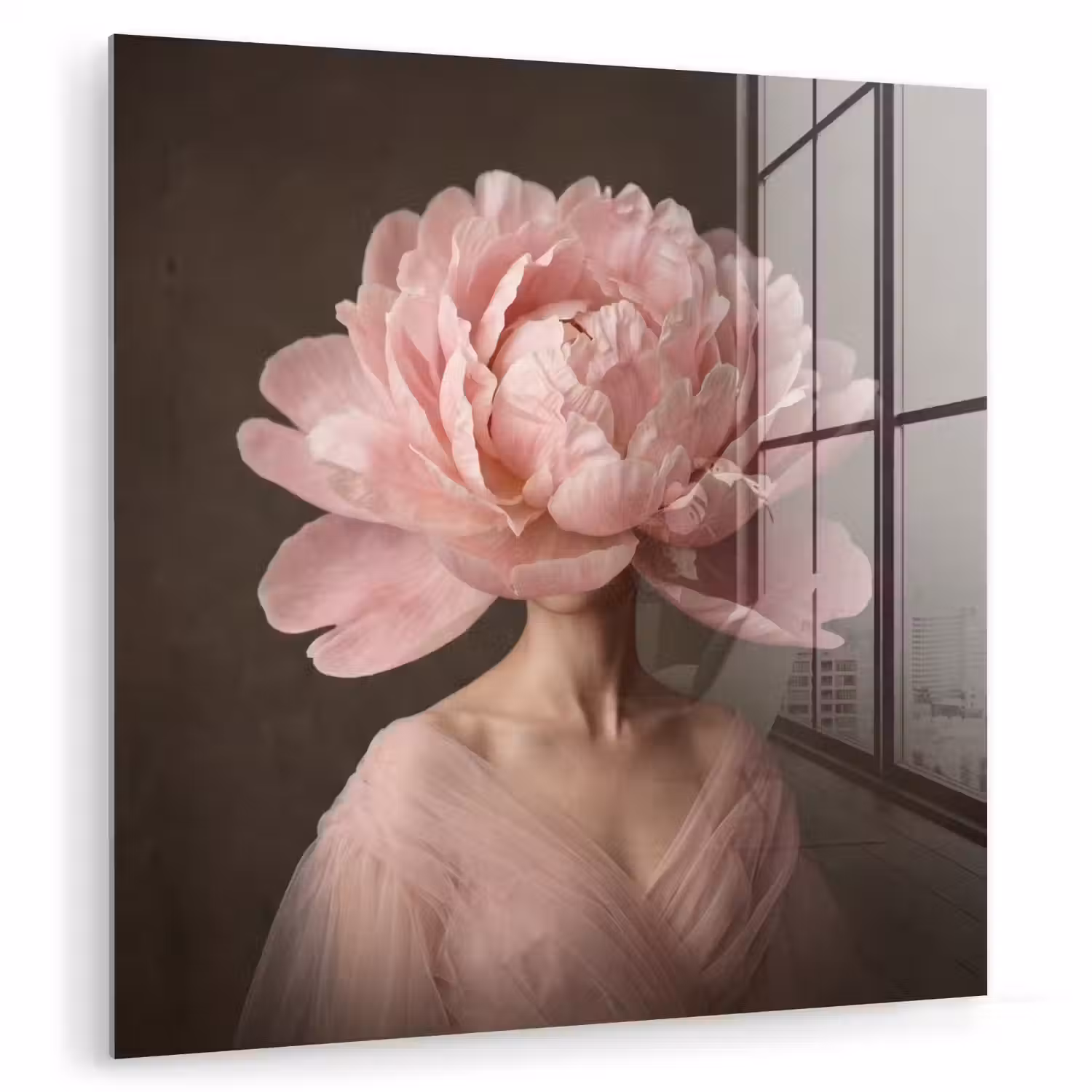 Gezicht - Roos - Roze plexiglas 5mm klein -zzzproduct_nieuw