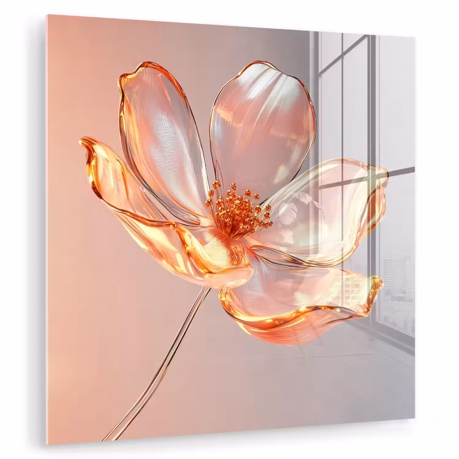 Glazen - Bloem - Roze plexiglas 5mm klein -zzzproduct_nieuw
