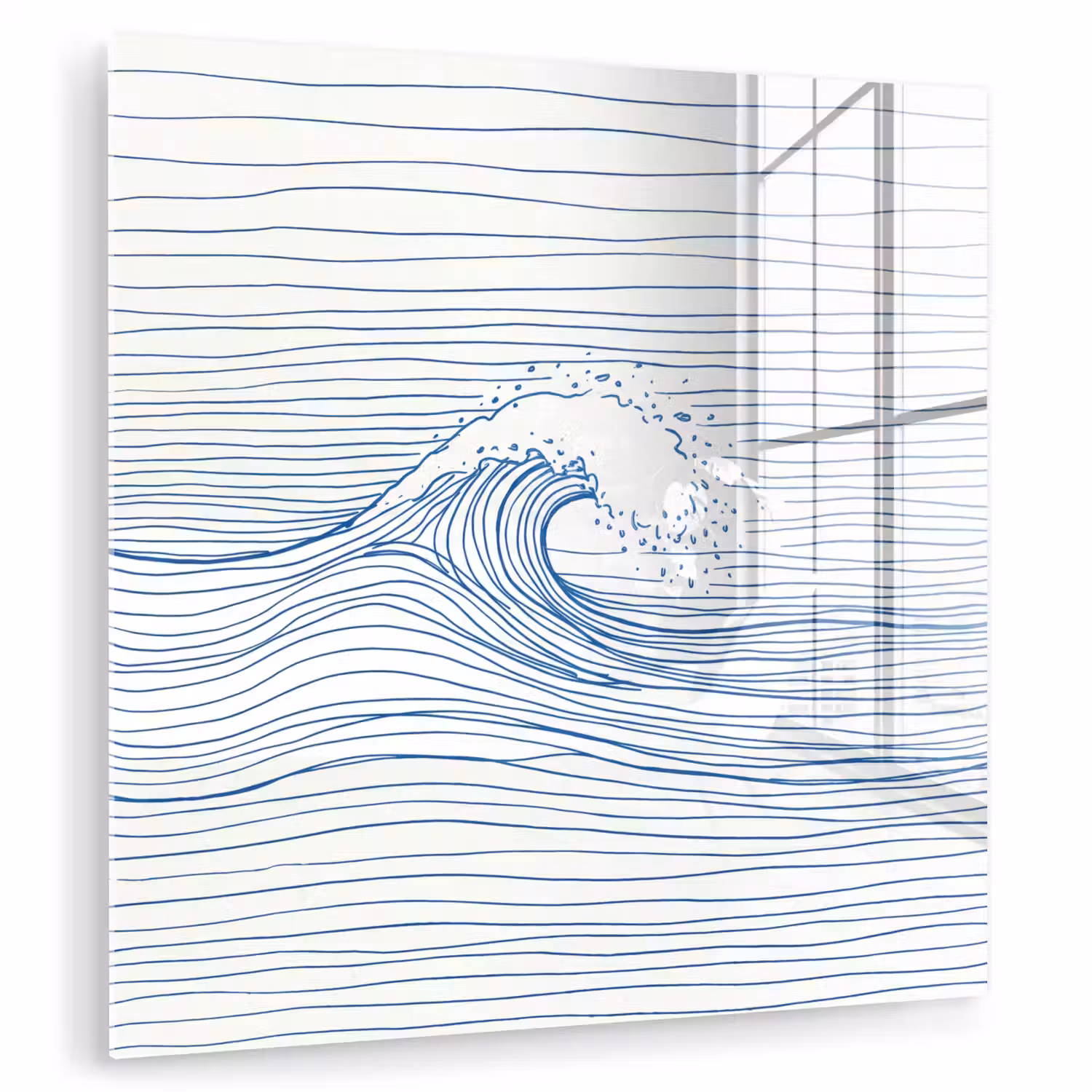 Golf - Brekende - Natuur - Minimalistisch - Blauw plexiglas 5mm klein -zzzproduct_nieuw