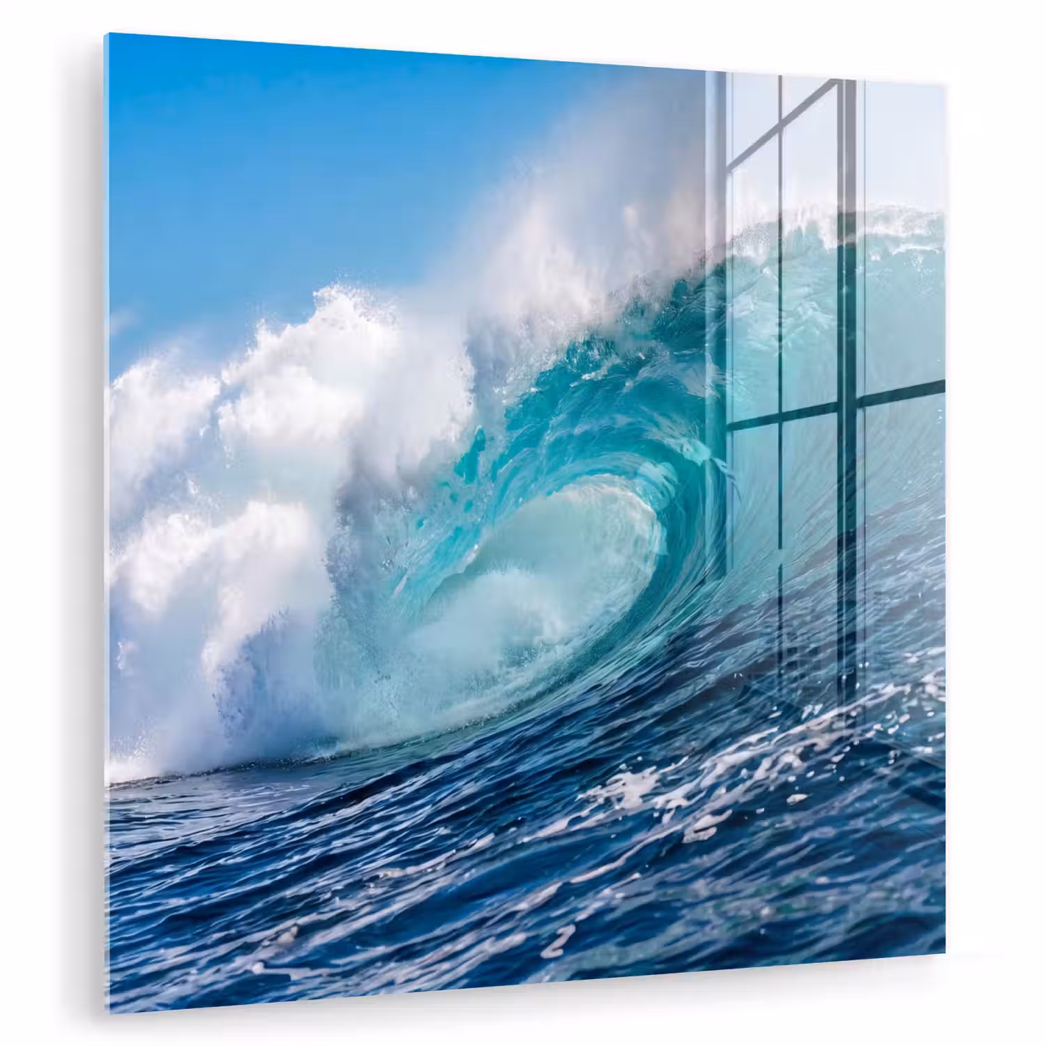 Golf - Oceaan - Water - Dynamisch - Blauw plexiglas 5mm klein -zzzproduct_nieuw