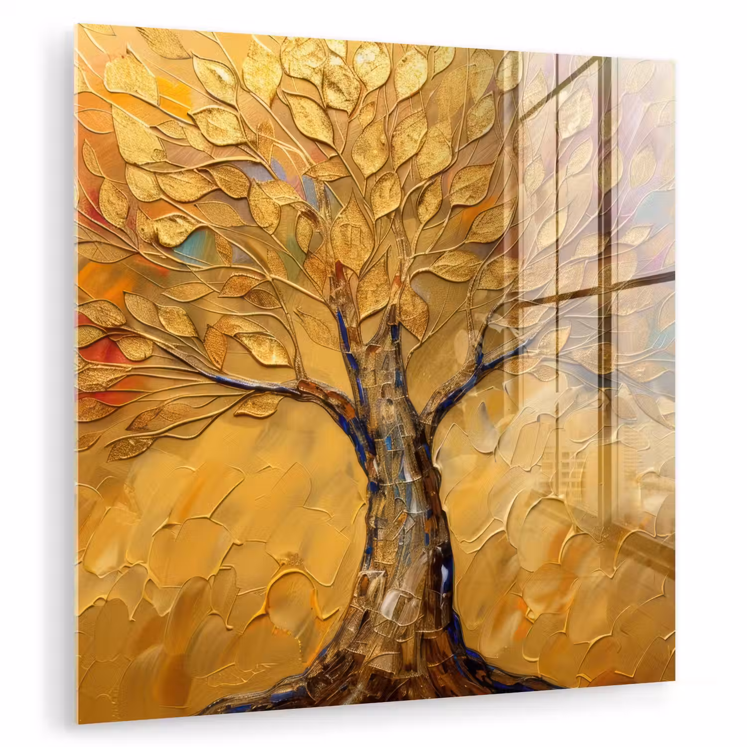 Goud - Boom - Abstract - Modern plexiglas 5mm klein -zzzproduct_nieuw