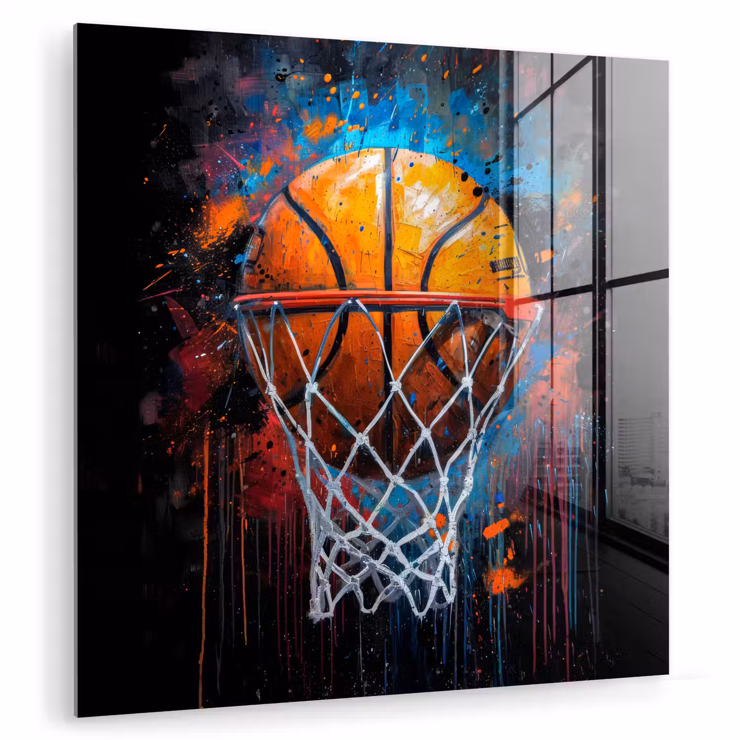 Graffiti - Basketbal - Sport - Zwart - Street art plexiglas 5mm klein -zzzproduct_nieuw