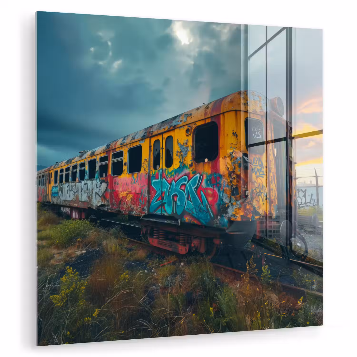 Graffiti - Trein - Street art - Verlaten plexiglas 5mm klein -zzzproduct_nieuw