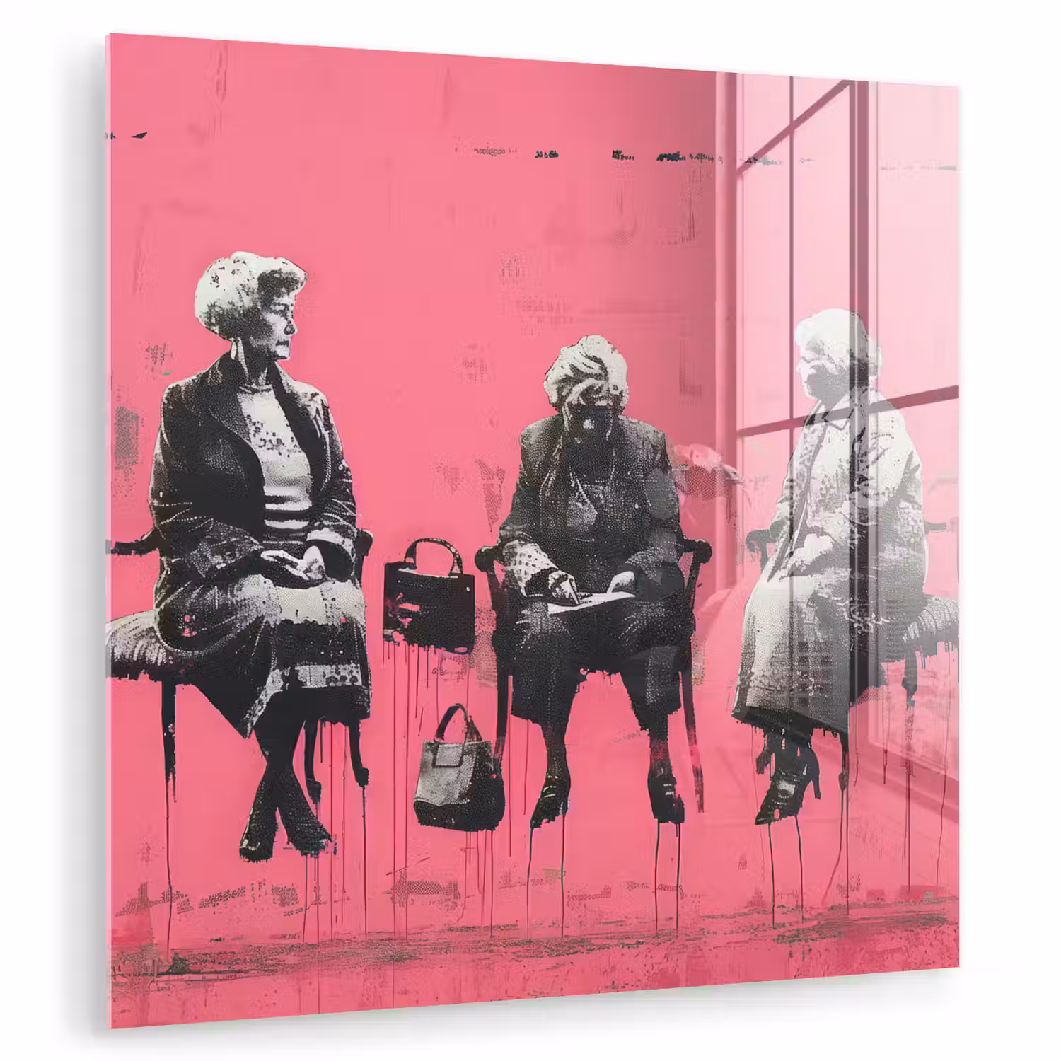 Graffiti - Vintage - Zwart - Street art - Roze - Banksy plexiglas 5mm klein -zzzproduct_nieuw