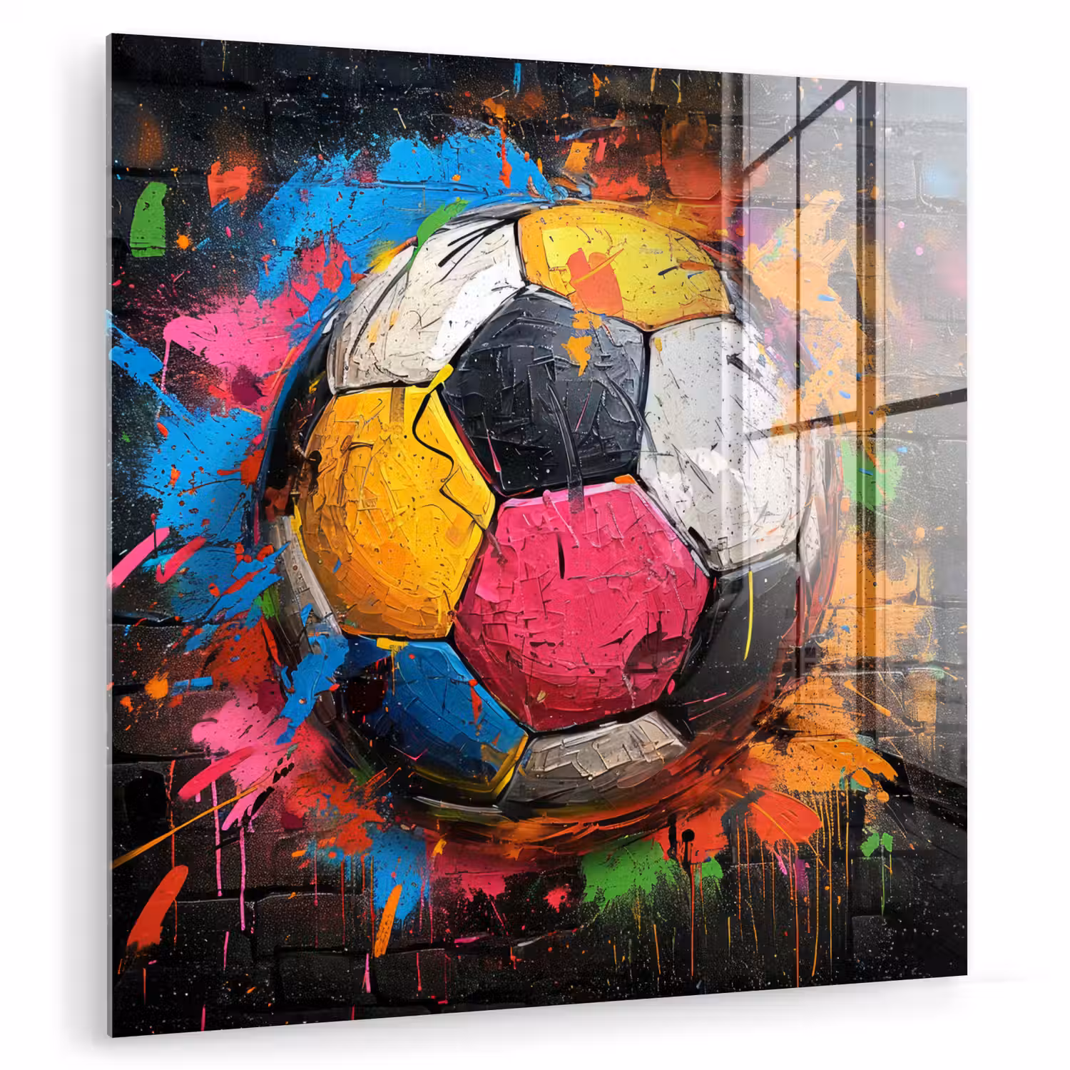 Graffiti - Voetbal - Muur - Street art - Sport plexiglas 5mm klein -zzzproduct_nieuw