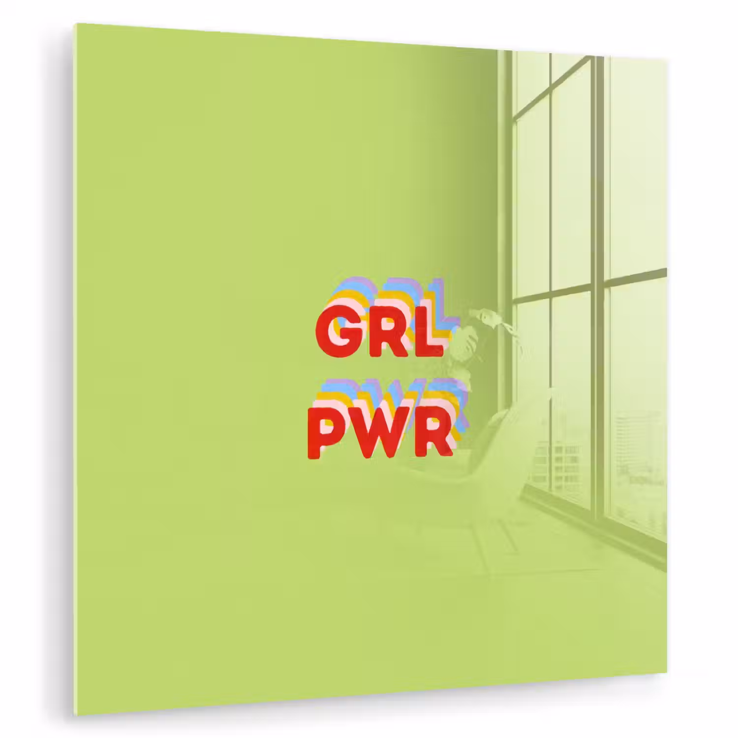 Grl pwr - Groen - Rood - 3D plexiglas 5mm klein -zzzproduct_nieuw