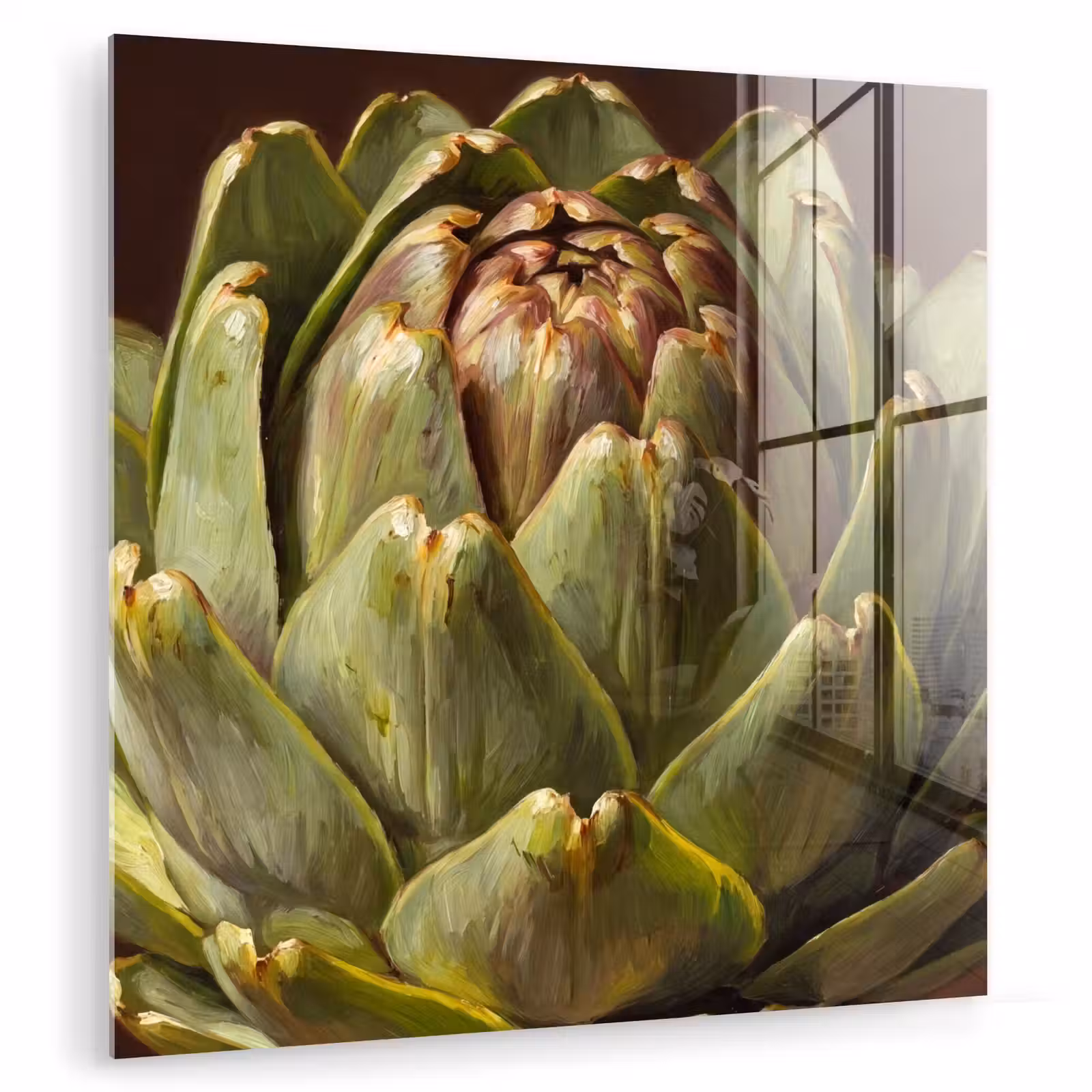 Glas schilderij - Groente - Artisjok - Groen - Groente - Artisjok - Groen plexiglas 5mm klein