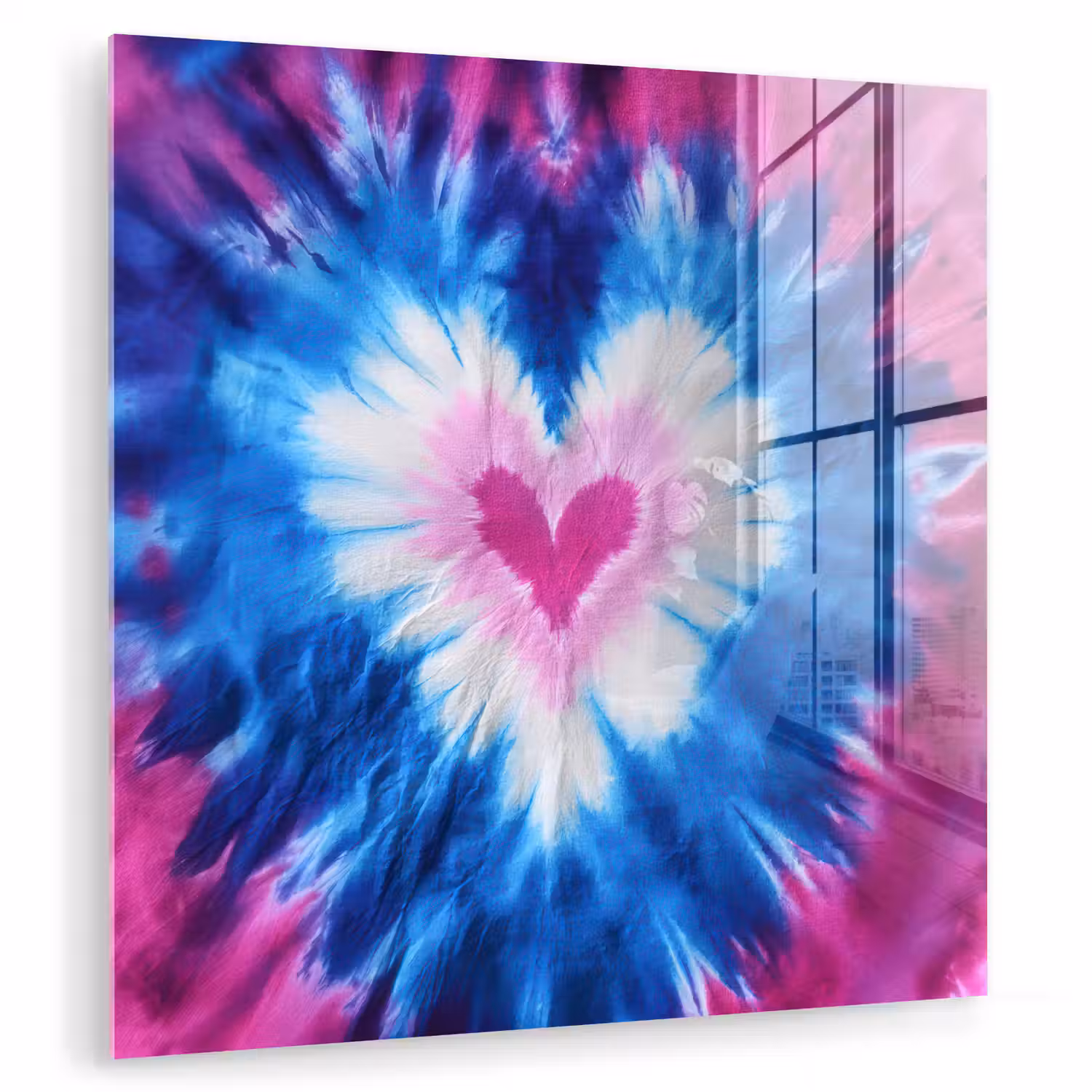 Hartvormig - Tie dye - Paars plexiglas 5mm klein -zzzproduct_nieuw