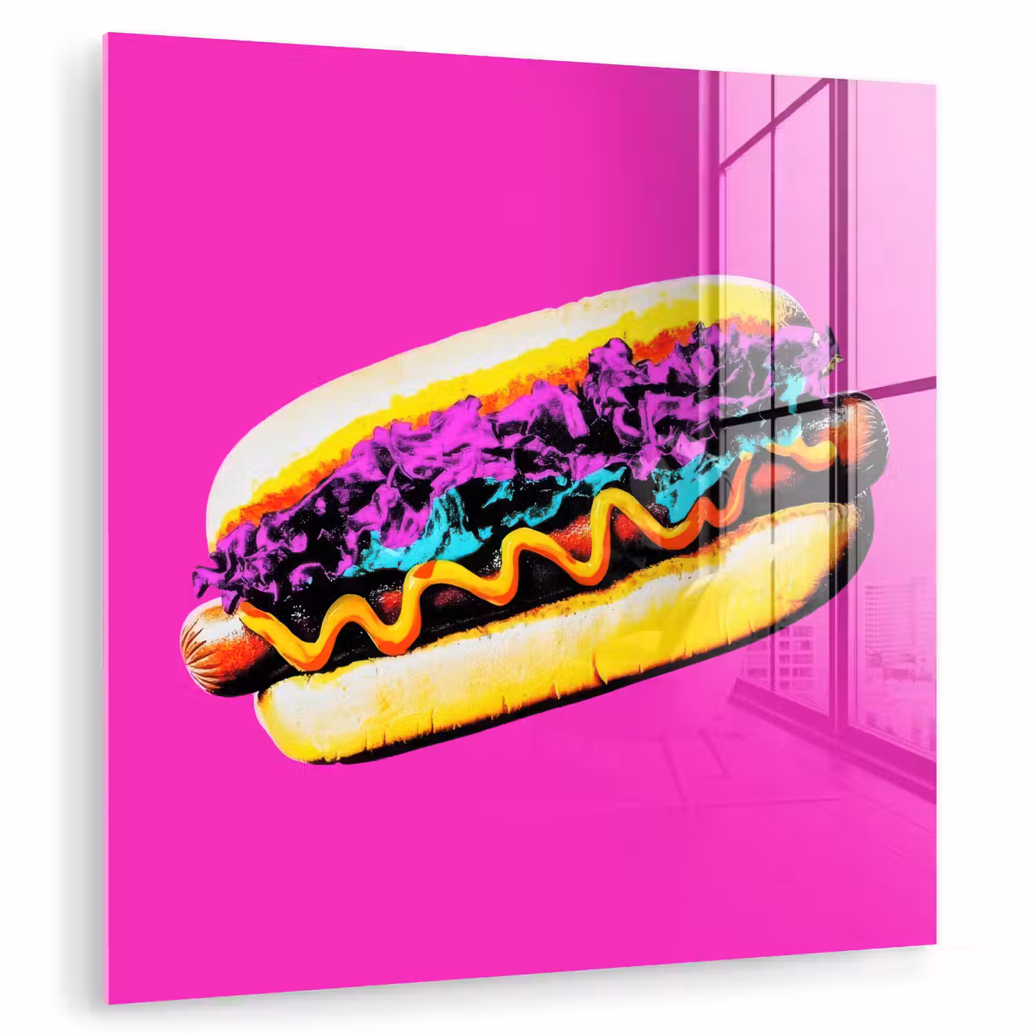 Hotdog - Roze - Retro plexiglas 5mm klein -zzzproduct_nieuw